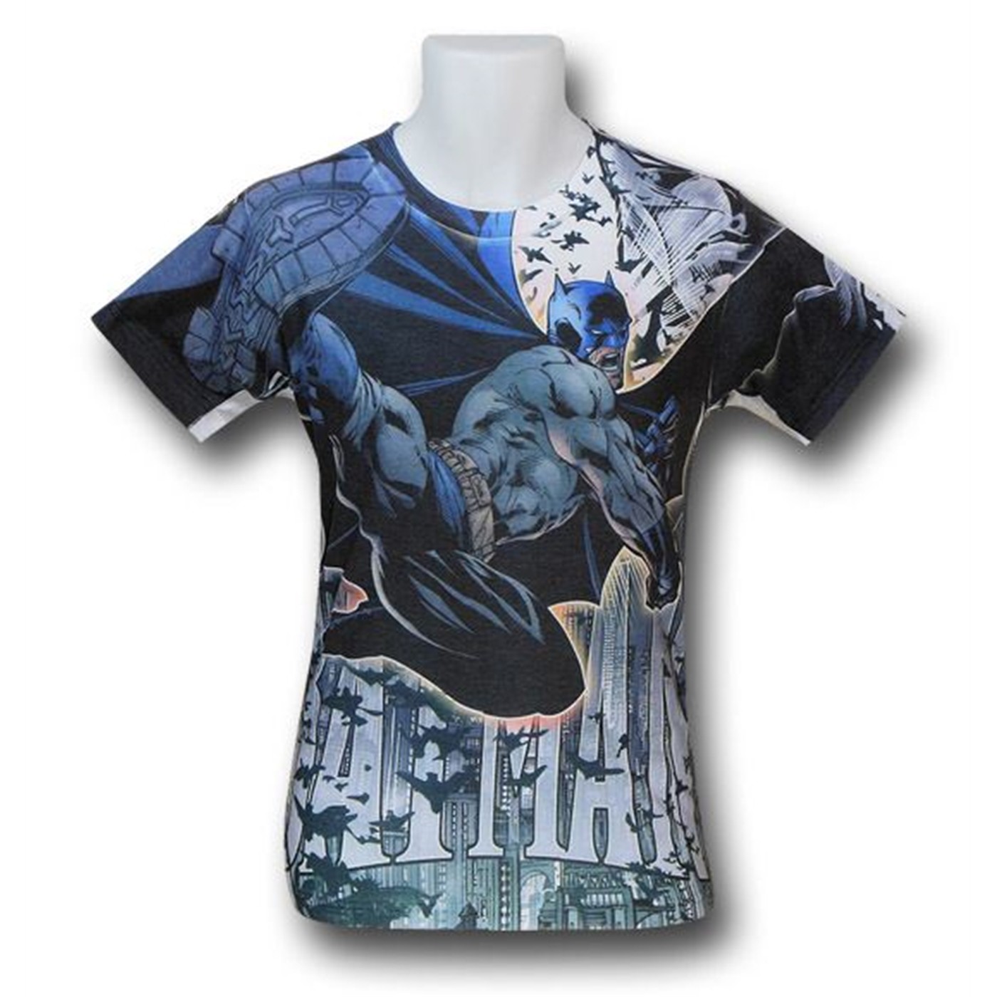 Batman Big Boot Kick Sublimated T-Shirt, White