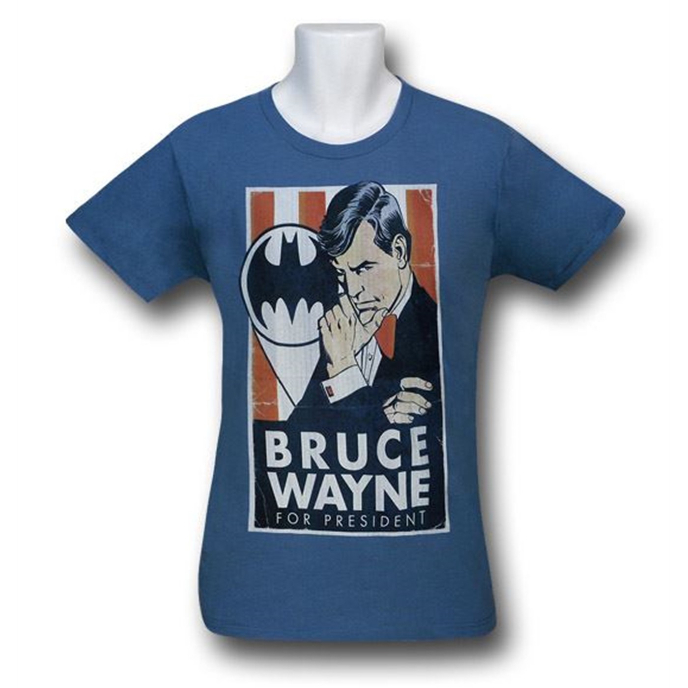 Batman Bruce for President 30 Single T-Shirt, Blue