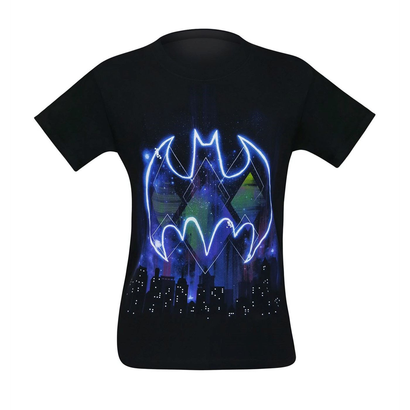 Batman Bright City Men's T-Shirt, Black