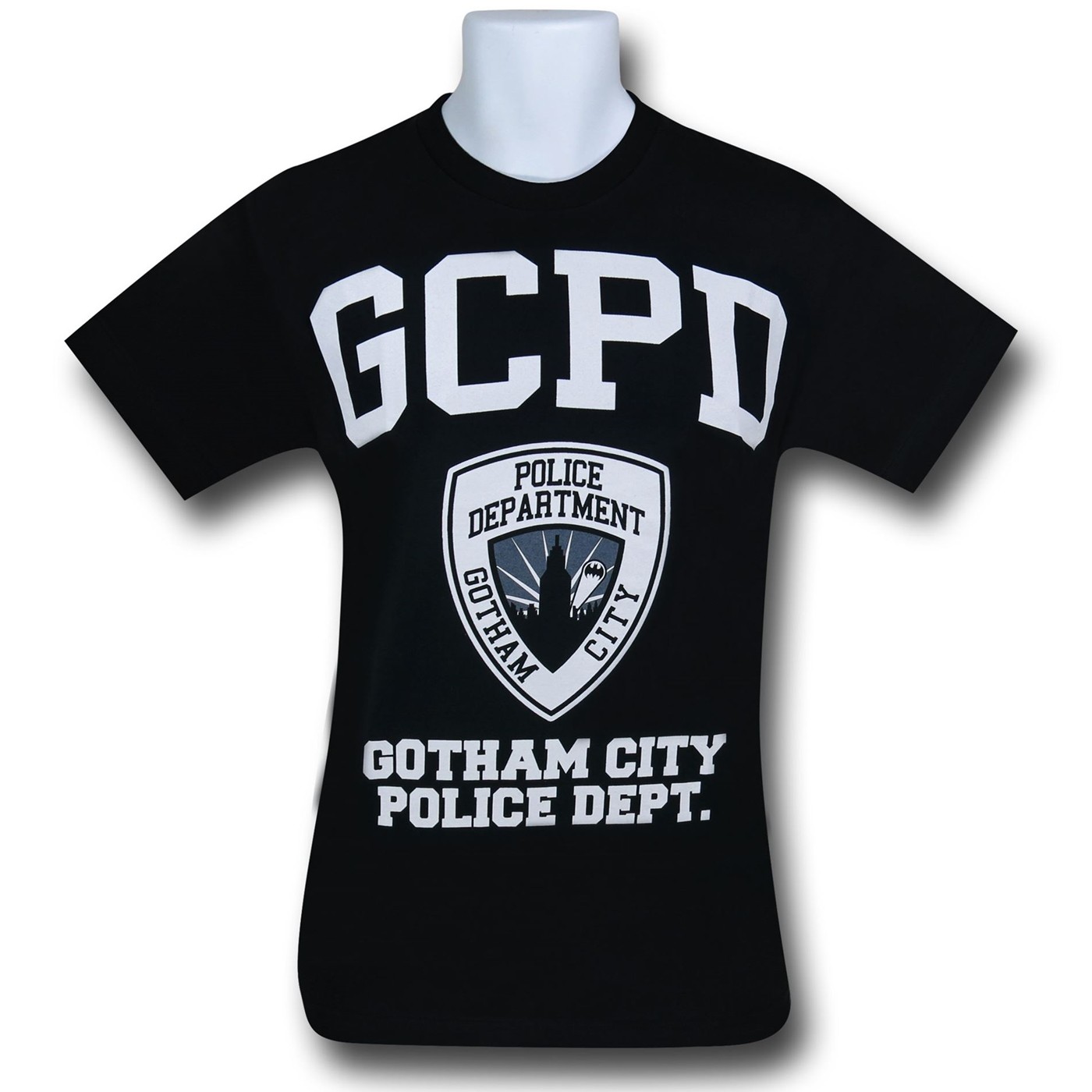 Gotham City GCPD Black & White T-Shirt, Black