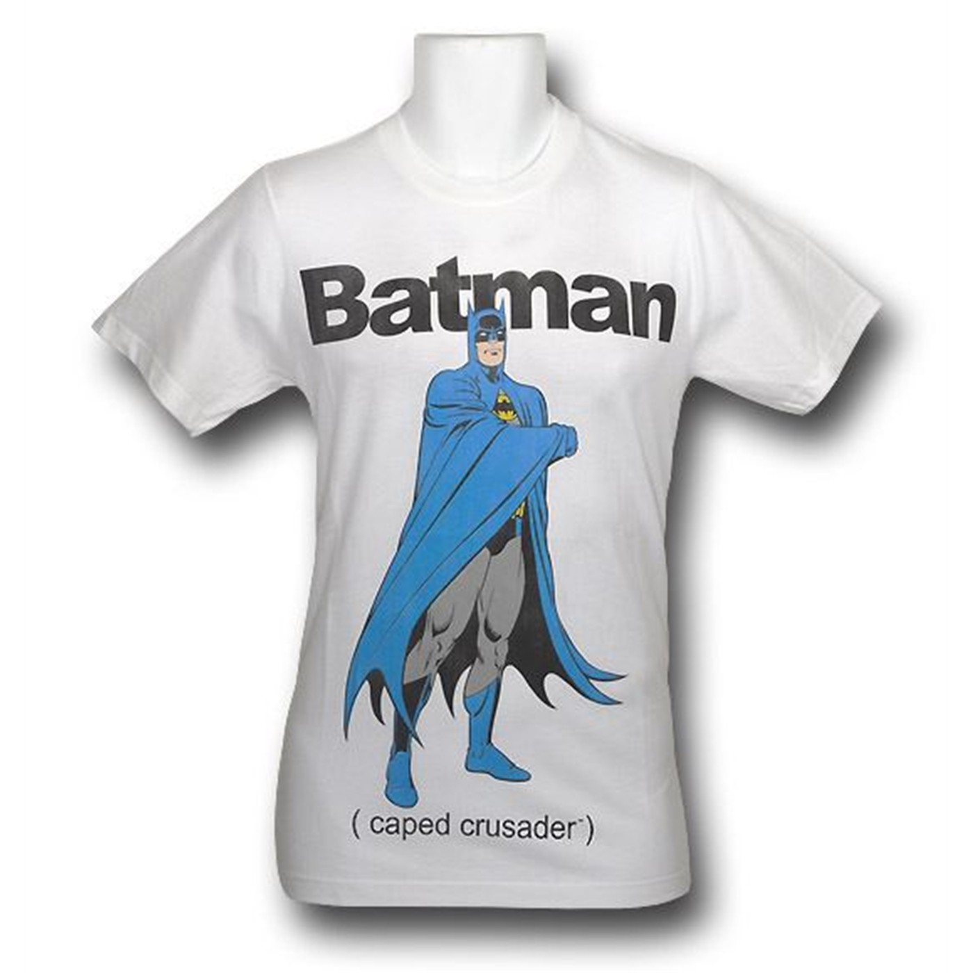 Batman Caped Crusader 30 Single White T-Shirt, White