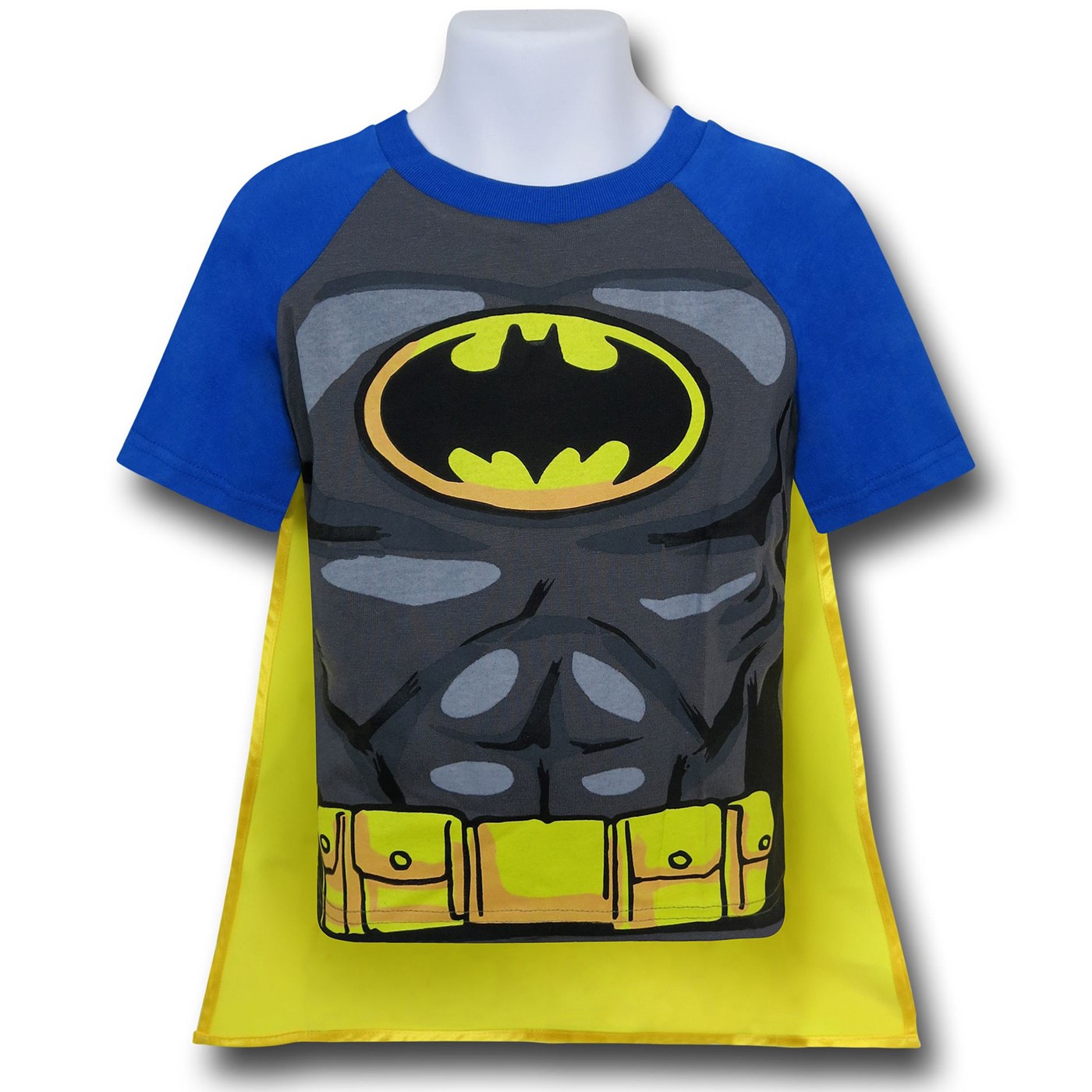 Batman Yellow Caped Kids Costume T-Shirt, Grey