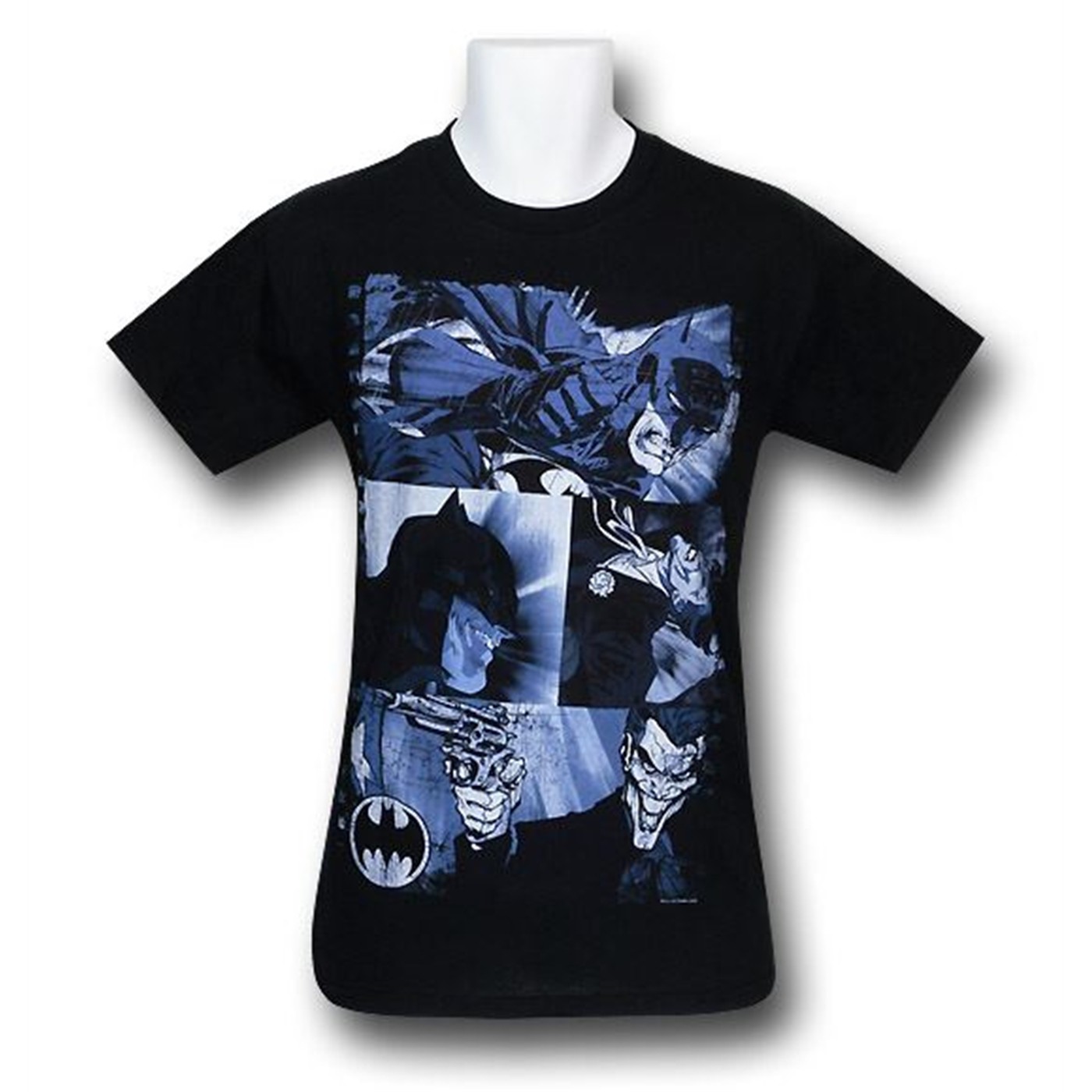 Batman Clashing Wits & Guns T-Shirt, Blue