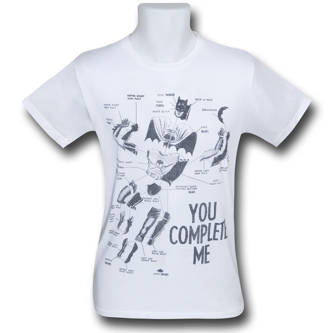 Batman You Complete Me Junk Food T-Shirt, White