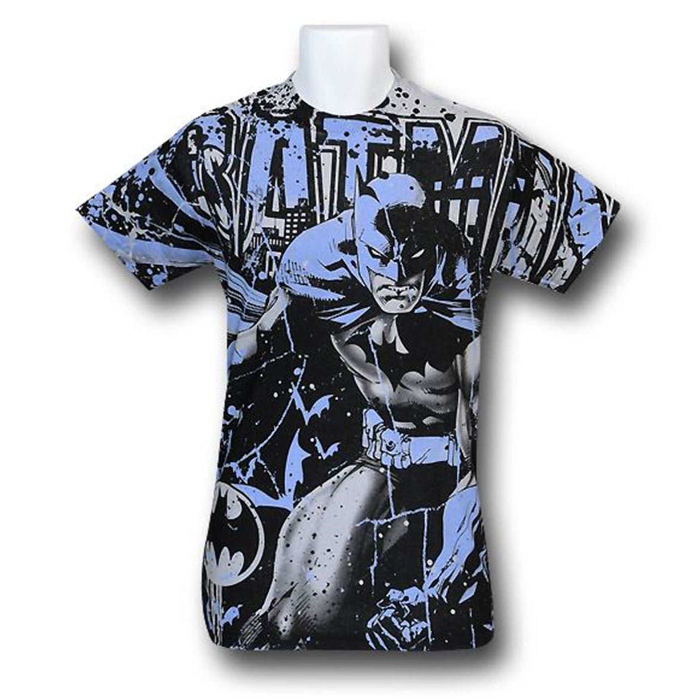 Batman Crouch All Over Print T-Shirt, Grey