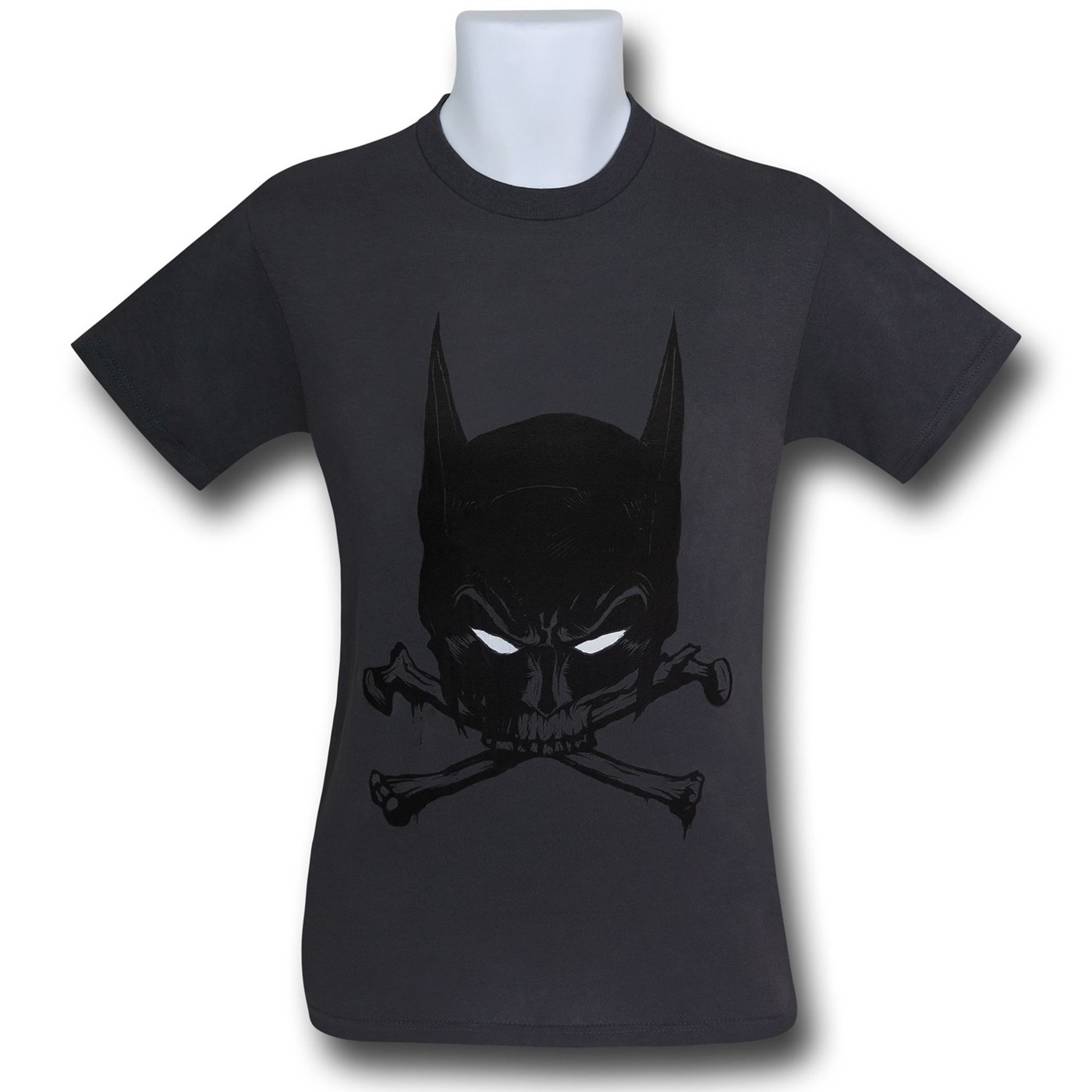 Batman Cowl and Bones Grey T-Shirt, Grey