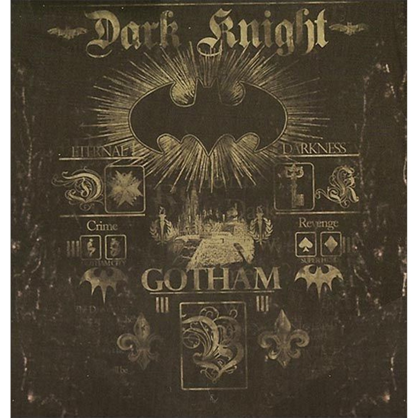 Batman Darkness Crest Acid Wash T-Shirt