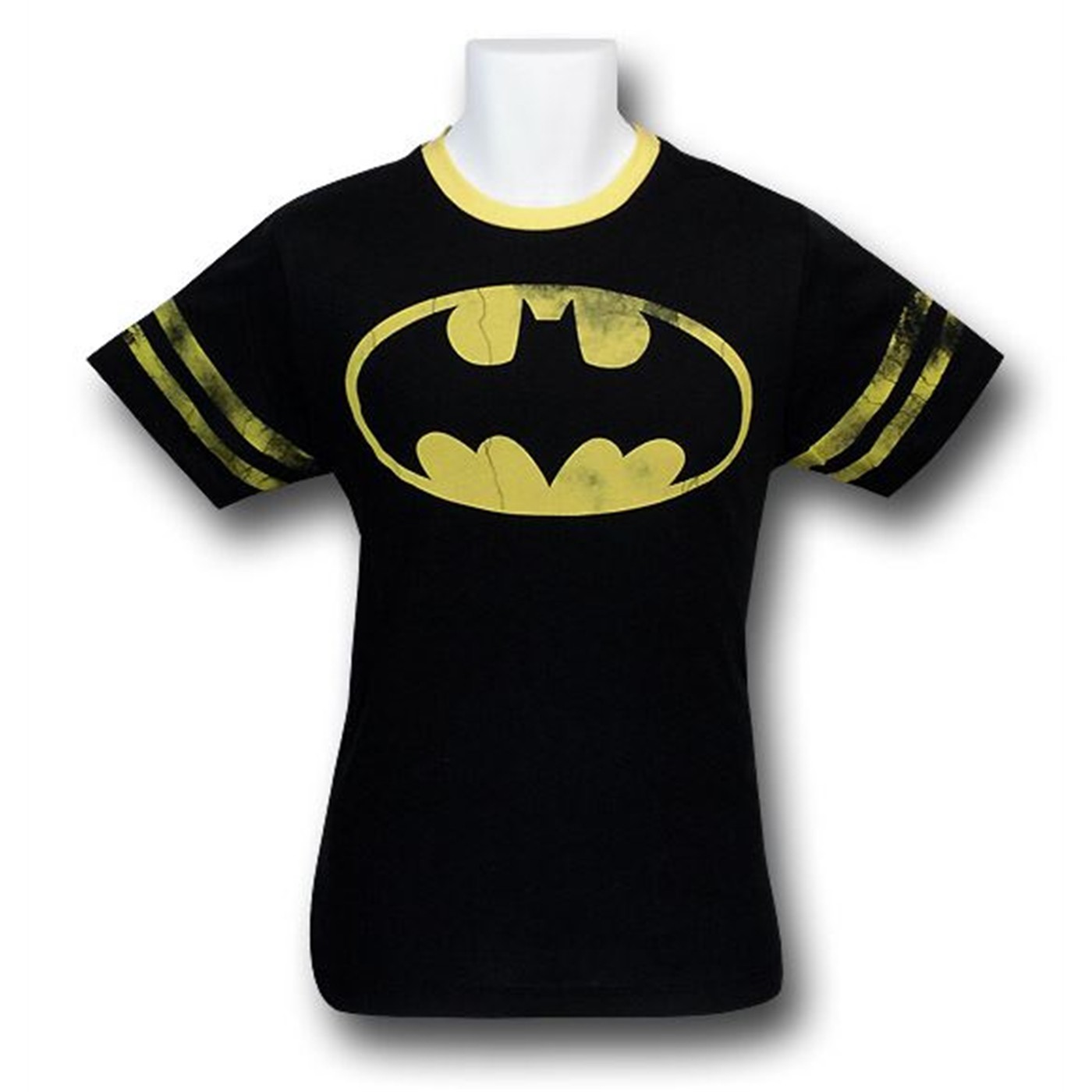 Batman Distressed Athlete T-Shirt, Black