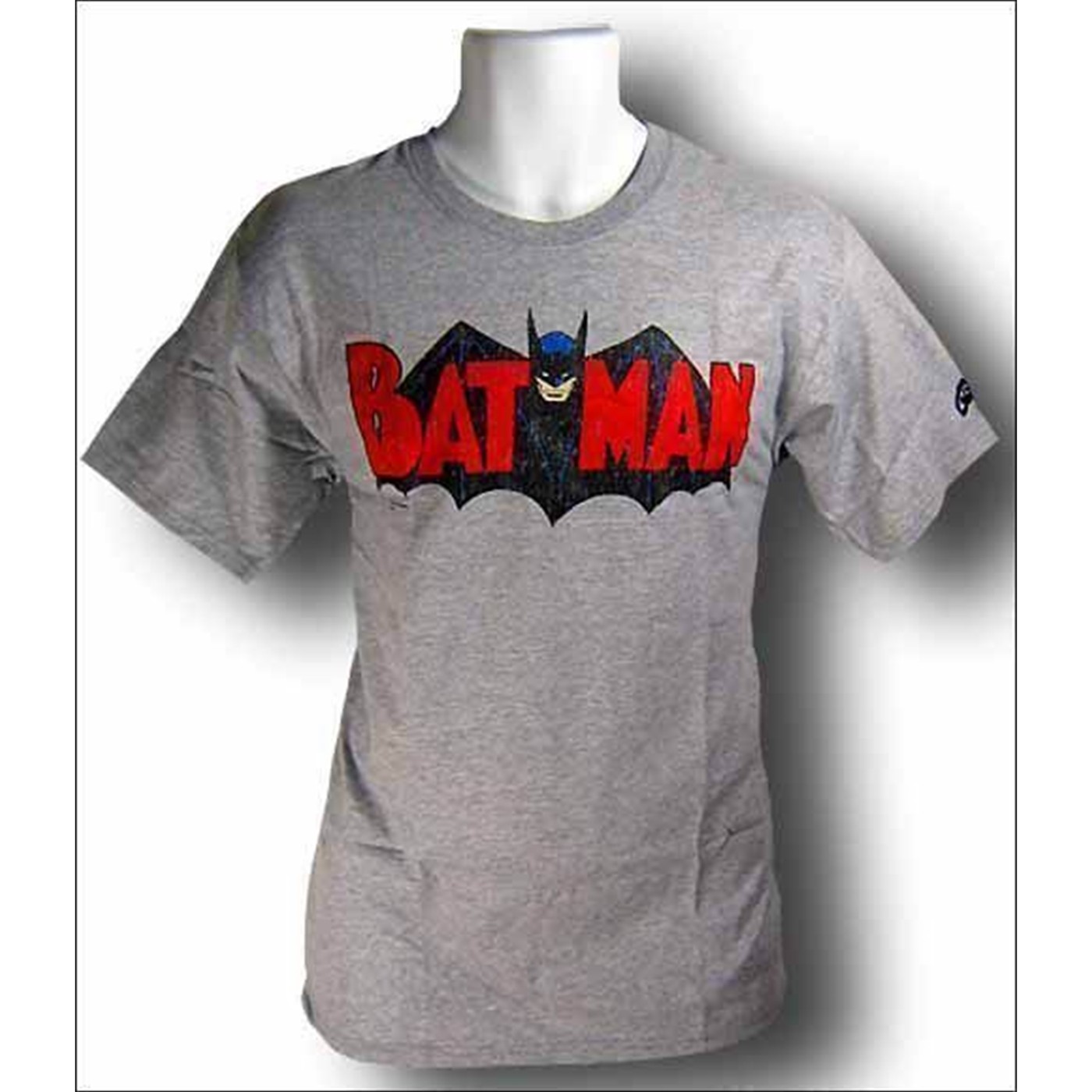 Batman T-Shirt Distressed Logo, Grey