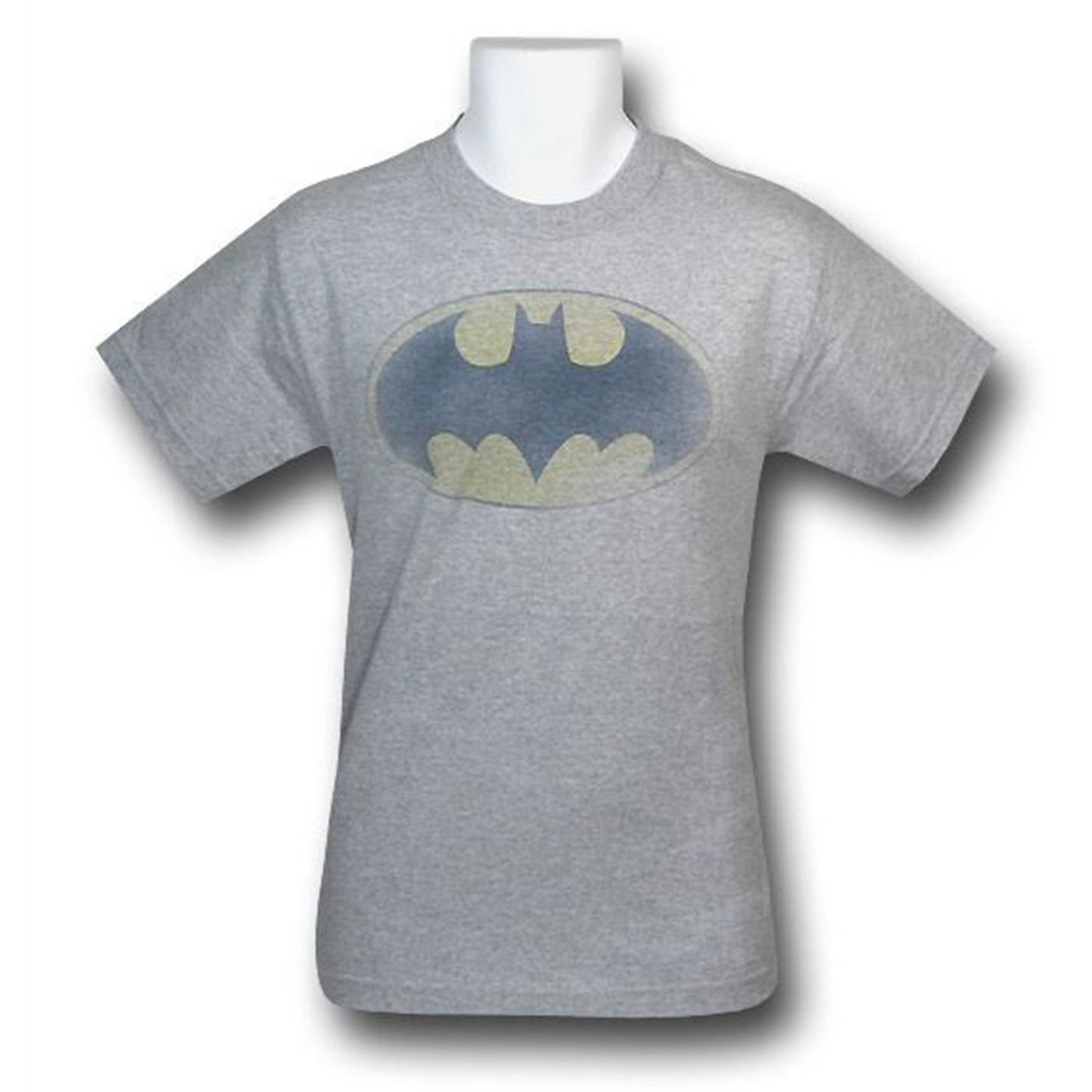 Batman Heather Grey Distressed Symbol T-Shirt, Grey