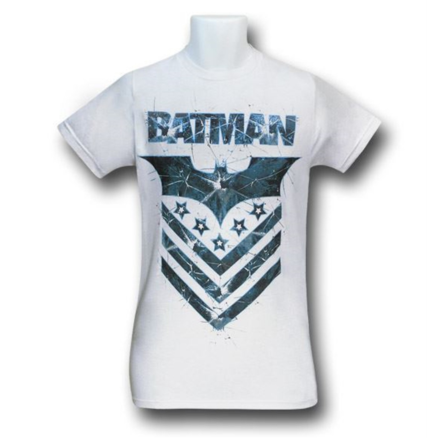 Batman Dark Knight Rises Chevron Distressed T-Shirt, White