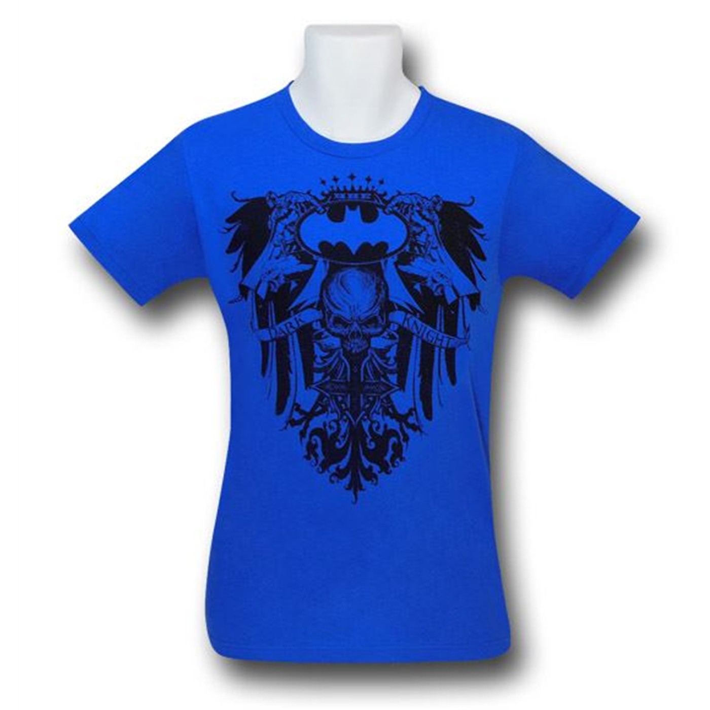 Batman Dark Knight Crest Blue Wash T-Shirt, Blue