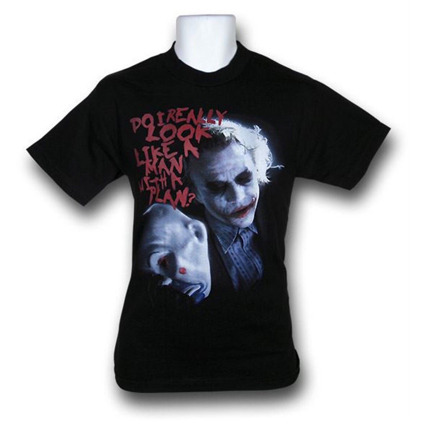 Dark Knight Joker Man with a Plan T-Shirt, Black