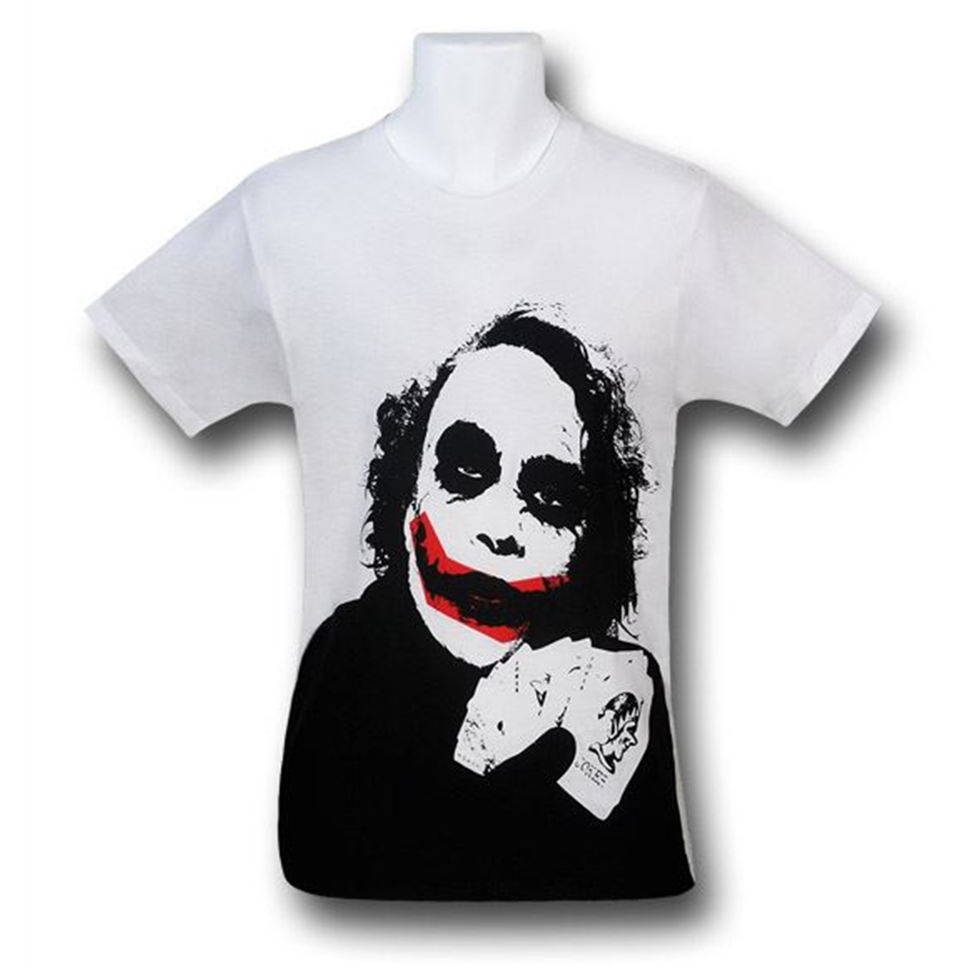 Batman Dark Knight White Joker Red Lips T-Shirt, White