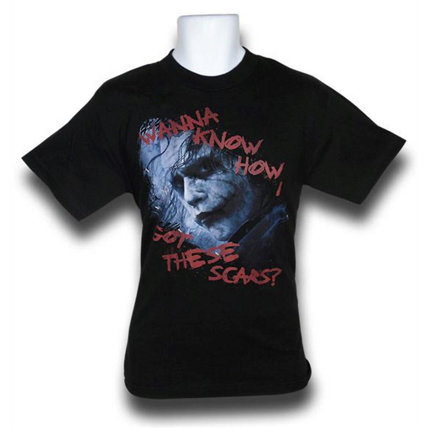 Batman Dark Knight Joker Scar Story T-Shirt, Black