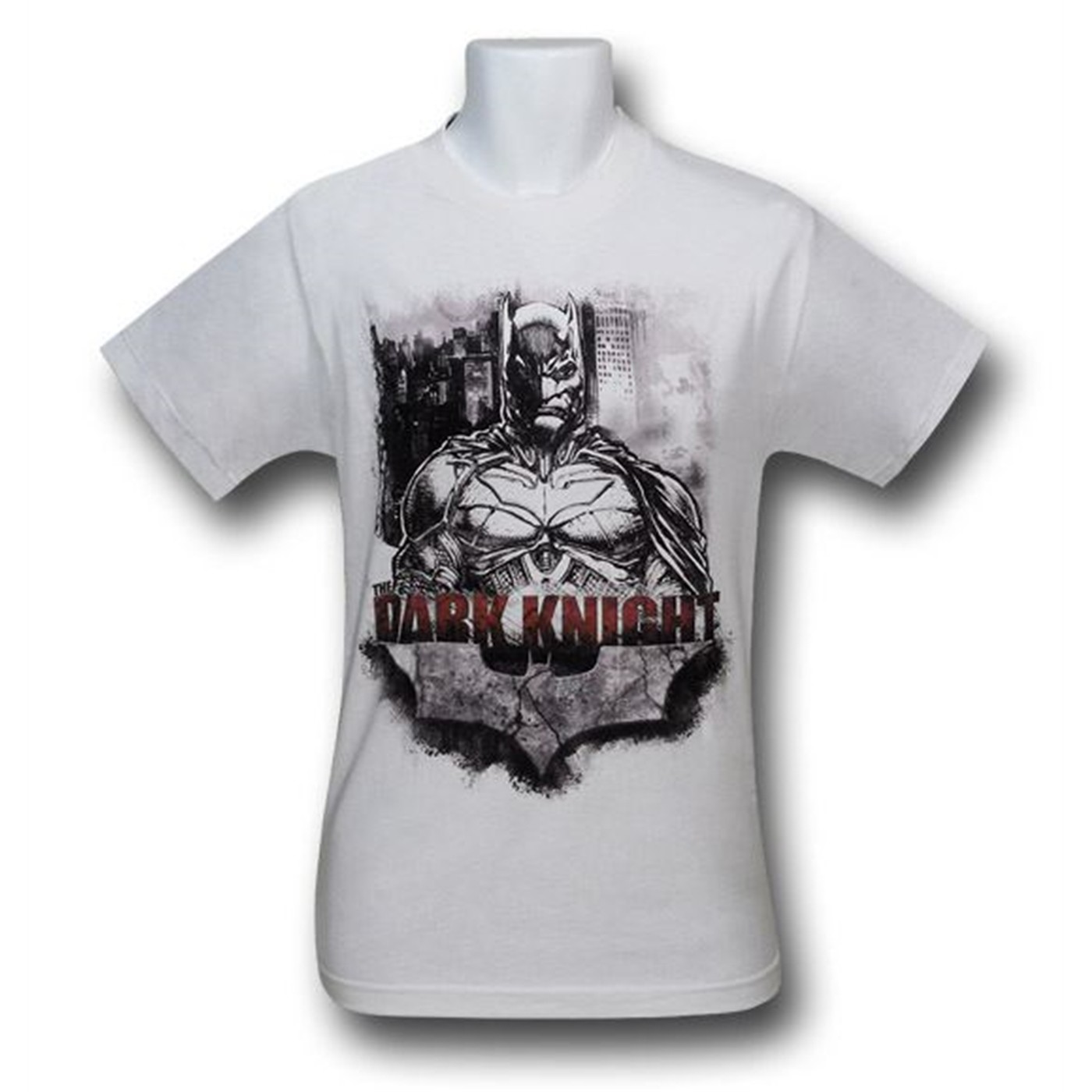 Batman Dark Knight Rises Ink Sketch T-Shirt, White