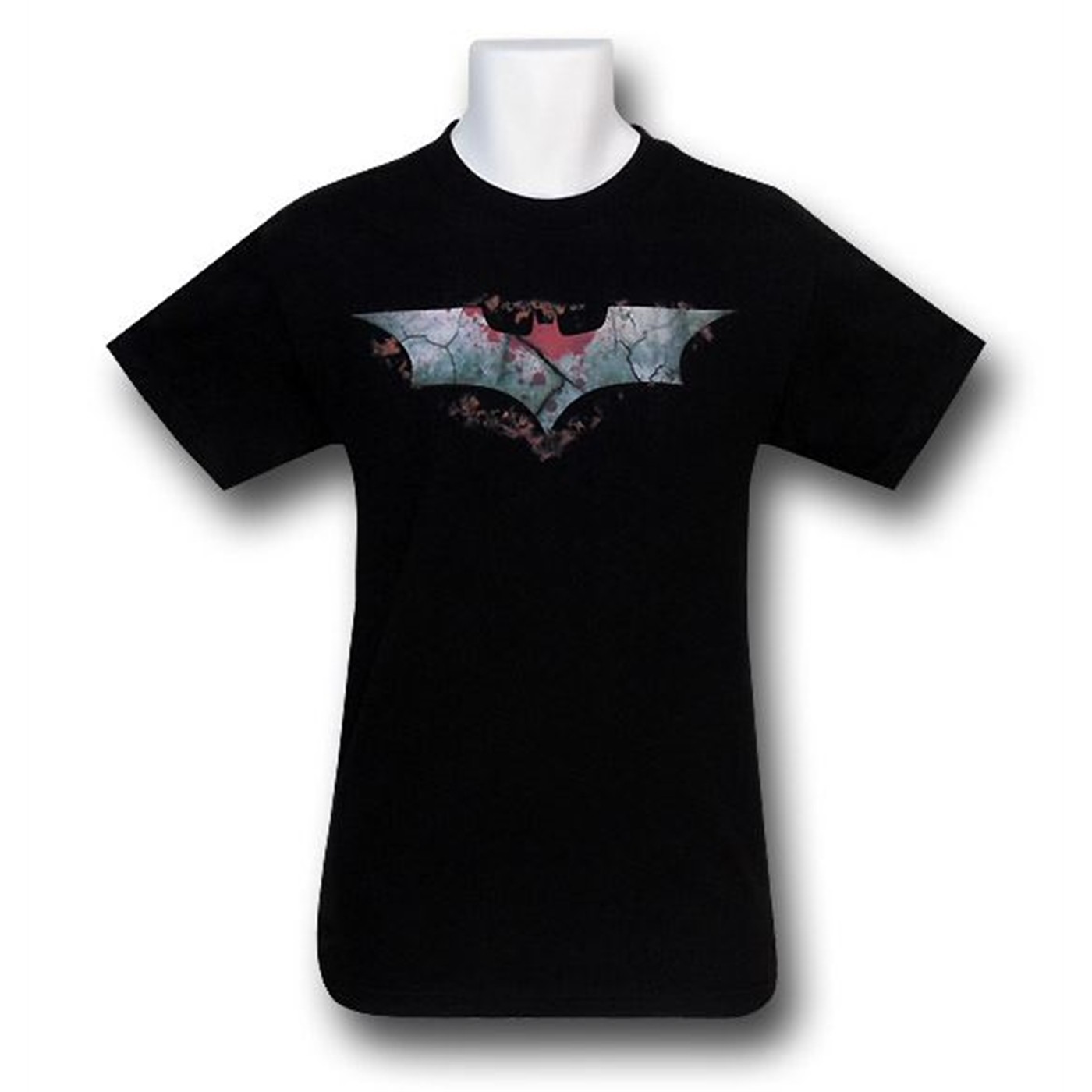 Dark Knight Rises Blood Stained Symbol T-Shirt, Black