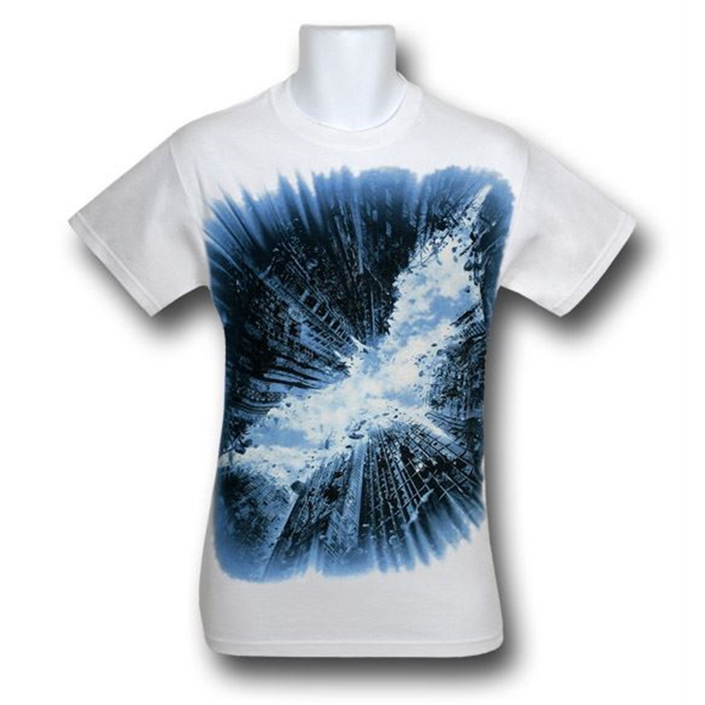 Batman Dark Knight Rises Ruined City White T-Shirt, White
