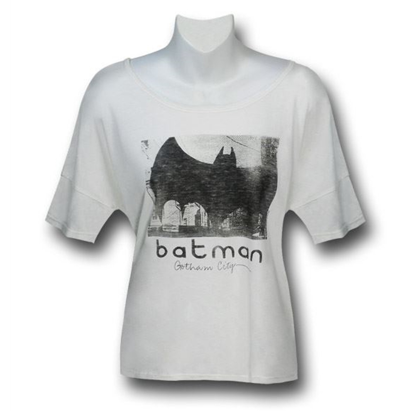 Batman Free Spirit Junk Food Women's Slouch T-Shirt, White