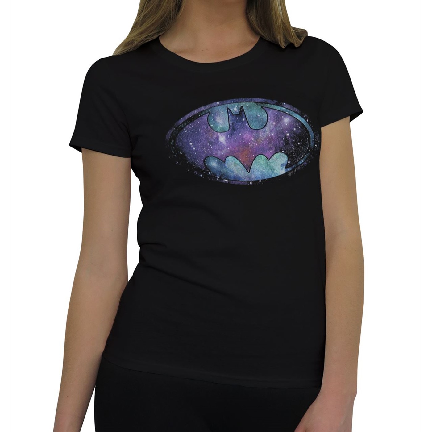 Batman Galaxy Symbol Women's T-Shirt, Black