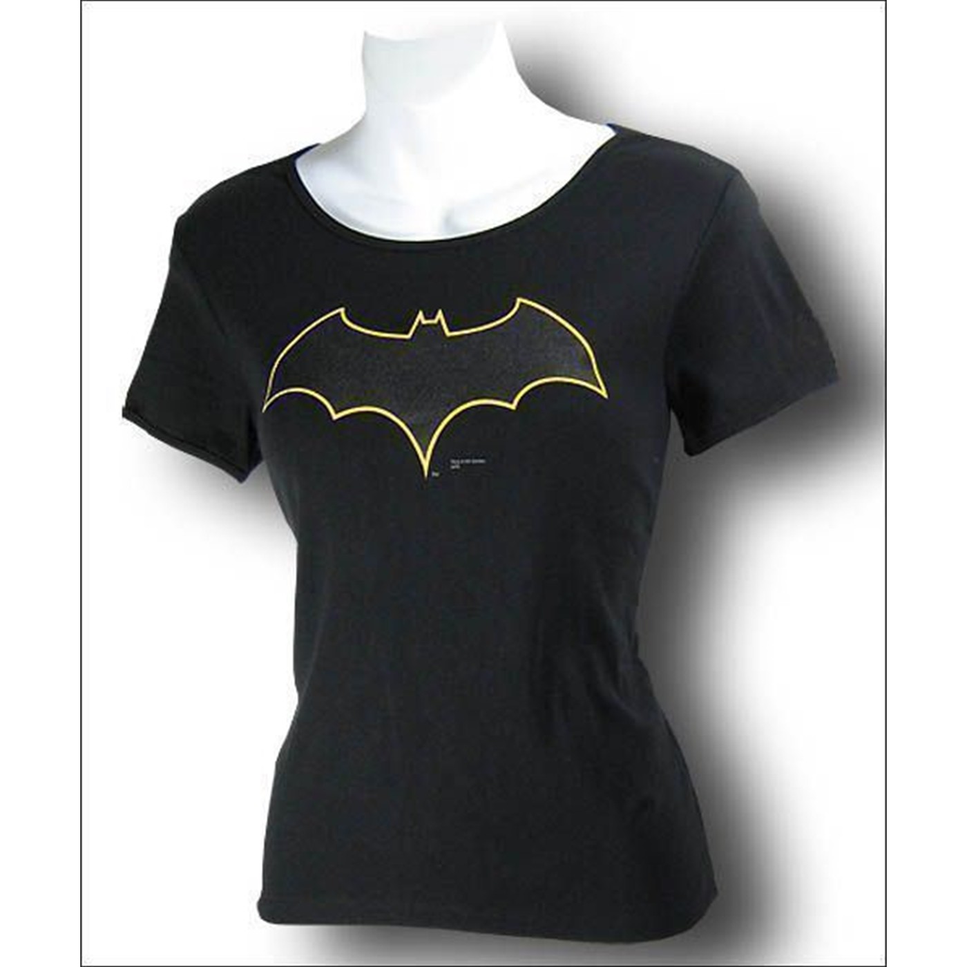 Batgirl Logo T-Shirt Outline Symbol T-Shirt, Black