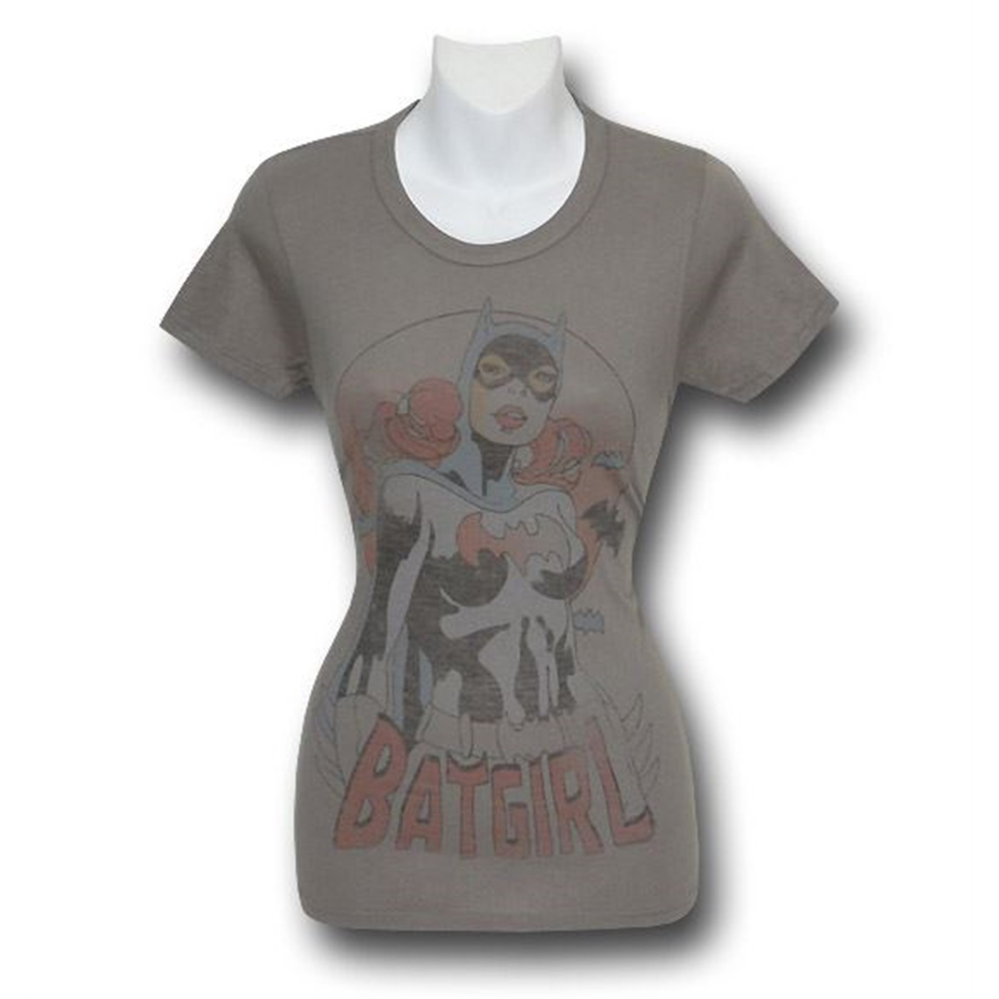 Batgirl Babe Pose Jr Womens Junk Food T-Shirt, Grey