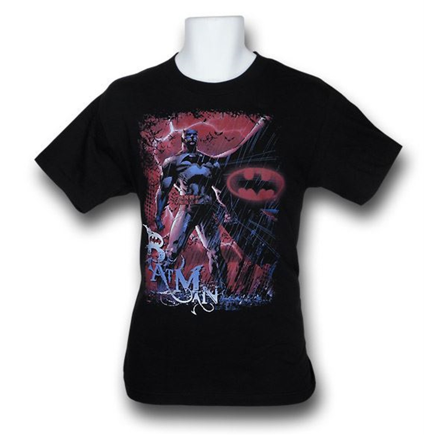 Batman Red Gotham Reign T-Shirt, Black