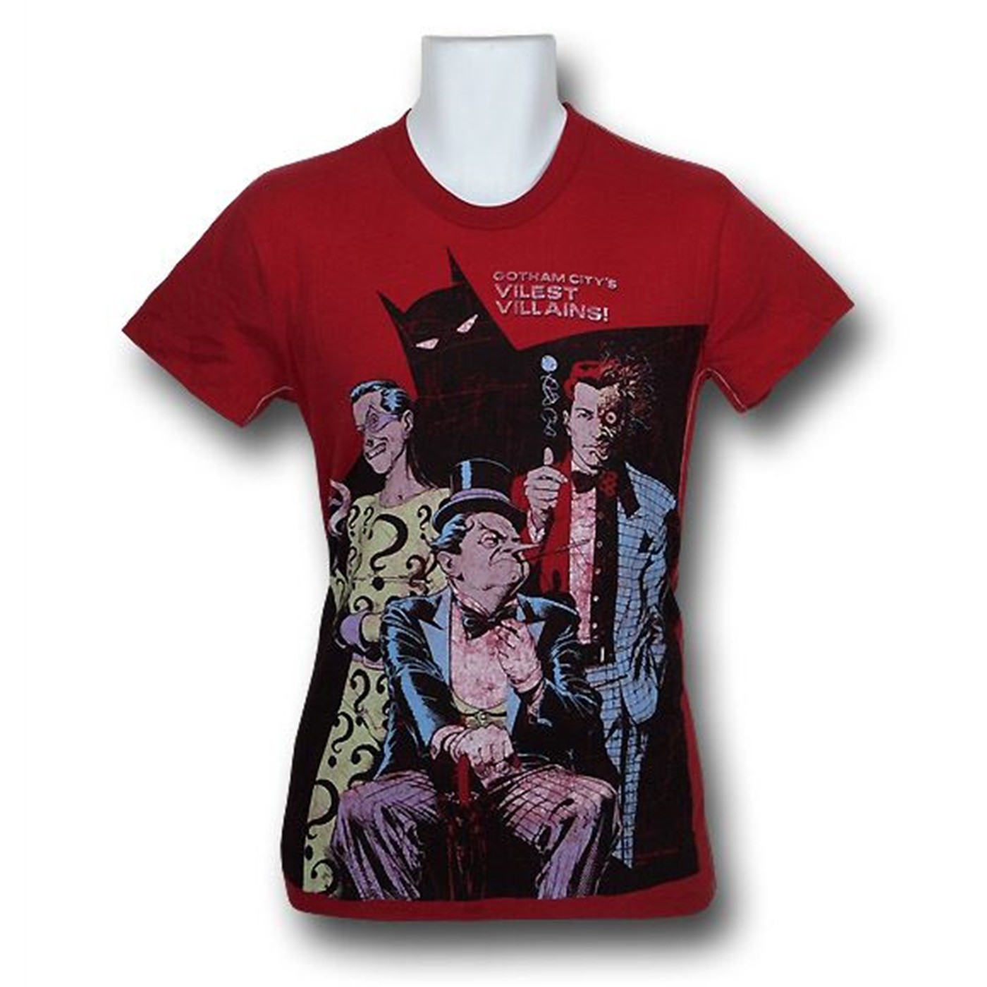 Batman Gotham's Vilest Villains Trunk T-Shirt, Red