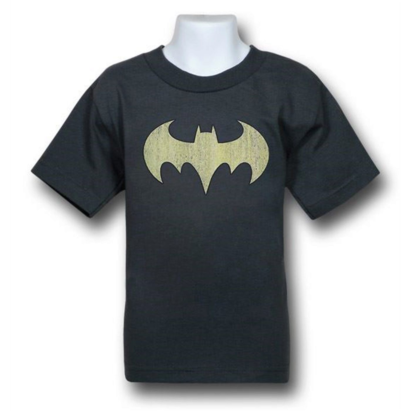 Batgirl Distressed Symbol Kids T-Shirt, Grey