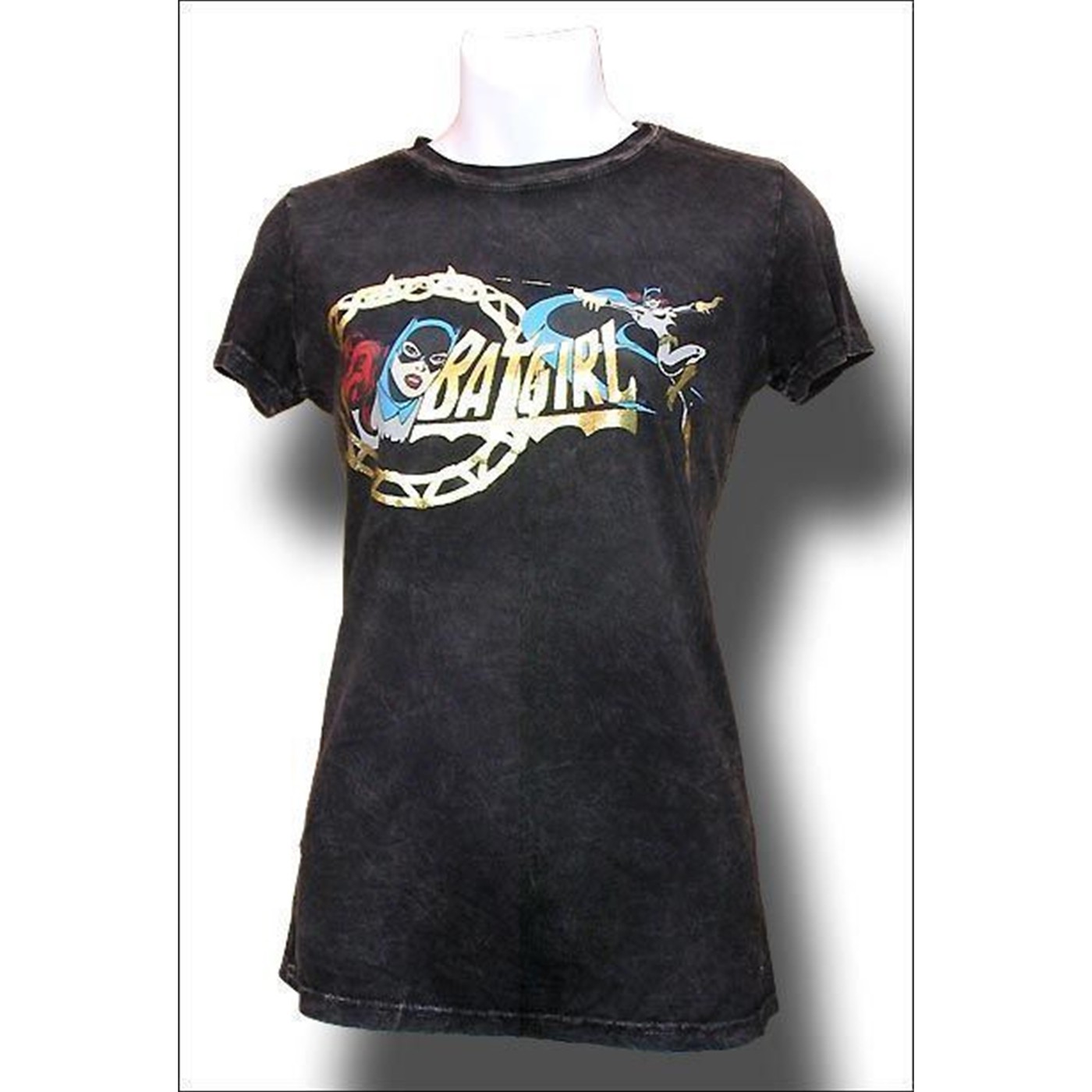 Batgirl Acid Wash Foil T-Shirt