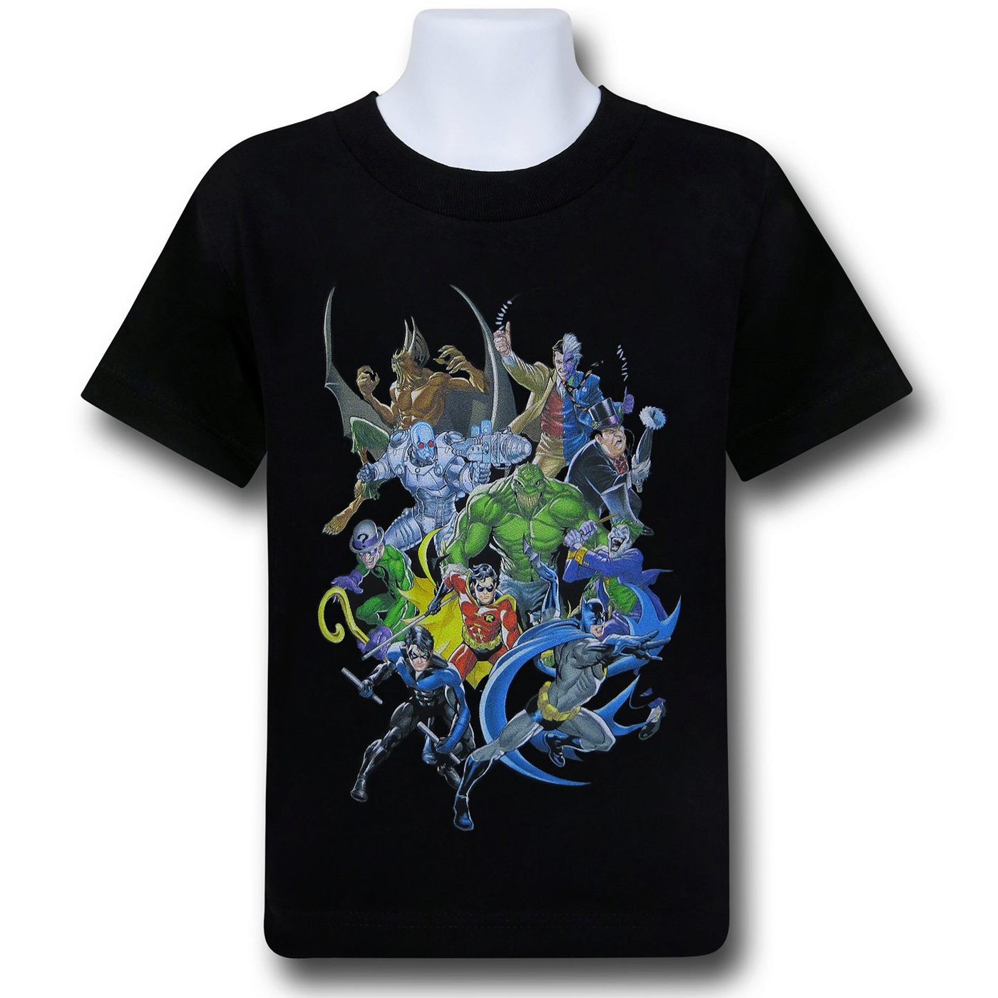 Batman Villain Mob Kids T-Shirt, Black