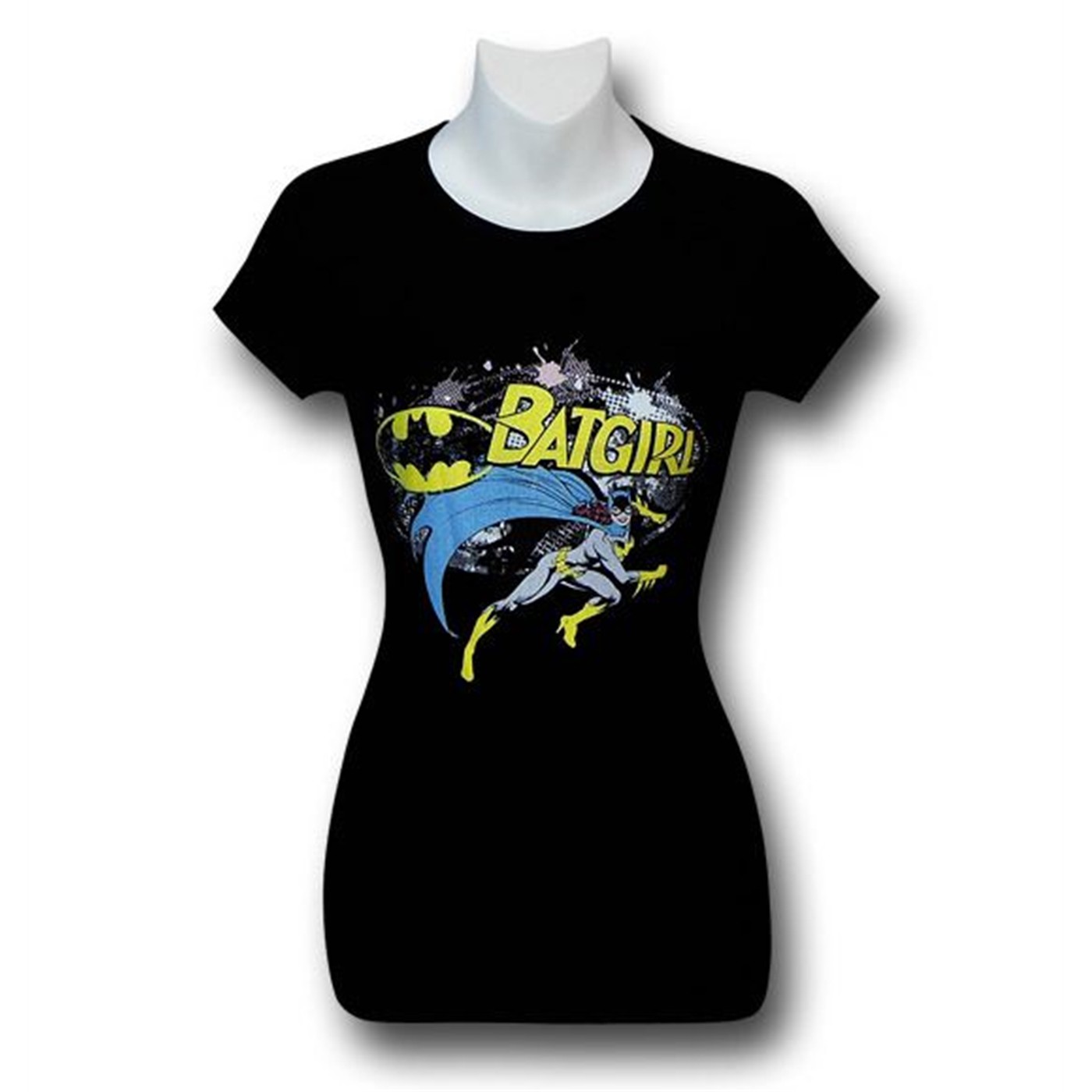 Batgirl Splatter Image Black Women's T-Shirt, Black