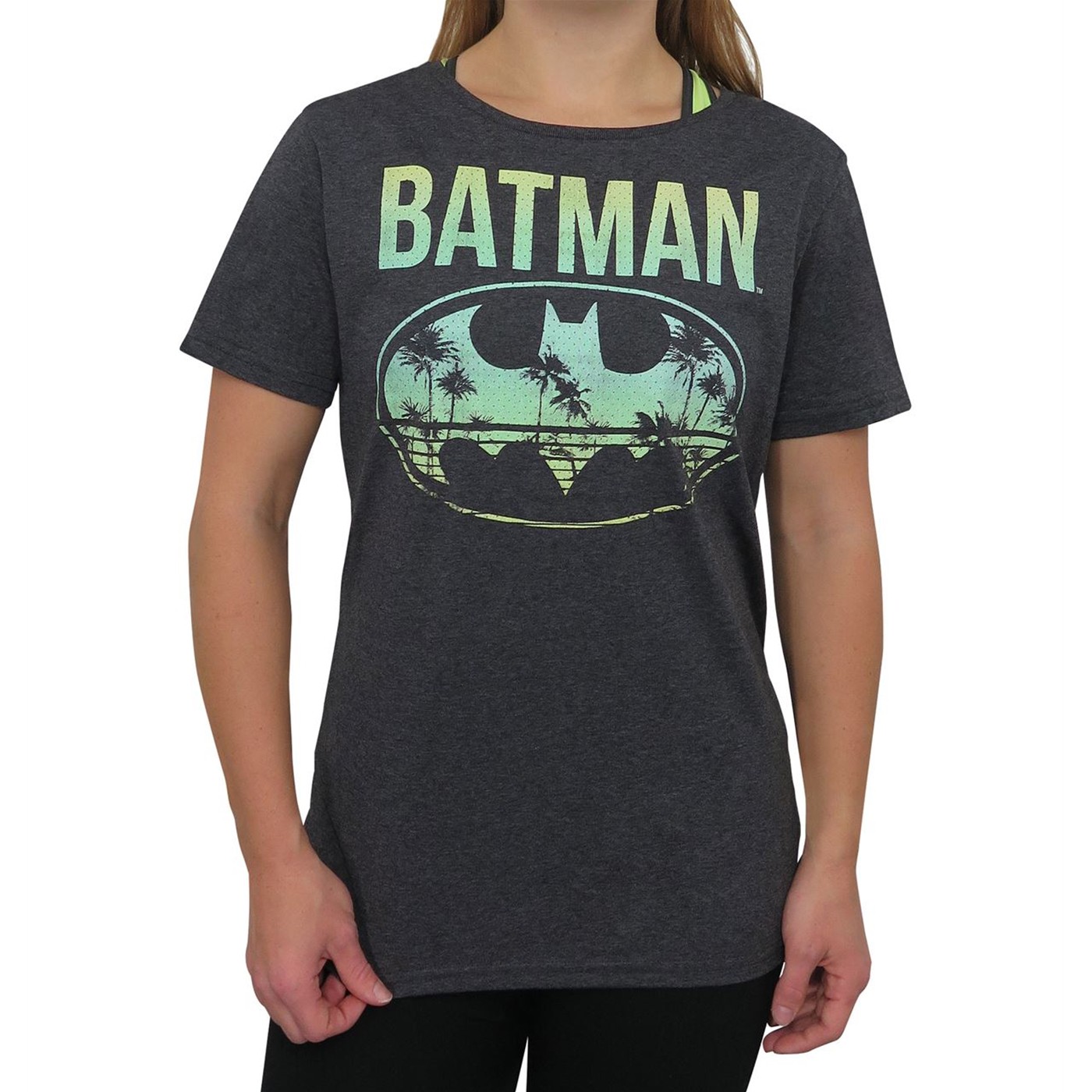 Batman Hollywood Logo Women's T-Shirt, Black