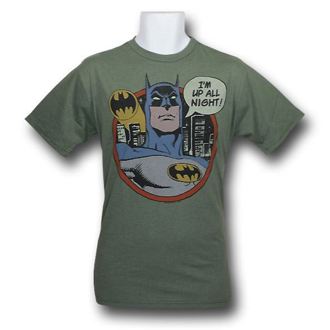Batman Up All Night Junk Food T-Shirt, Green