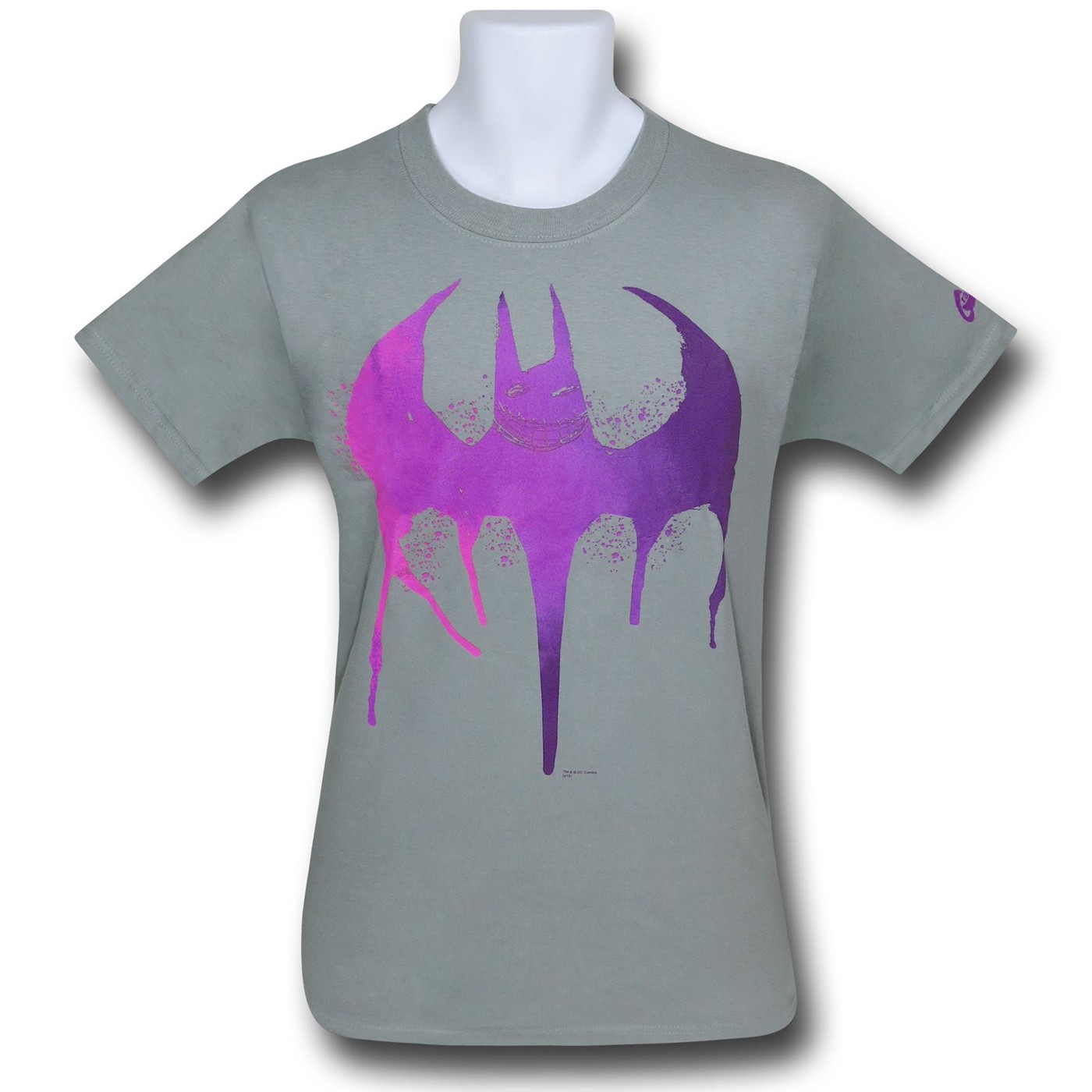 Batman Joker Bat Symbol T-Shirt, Grey