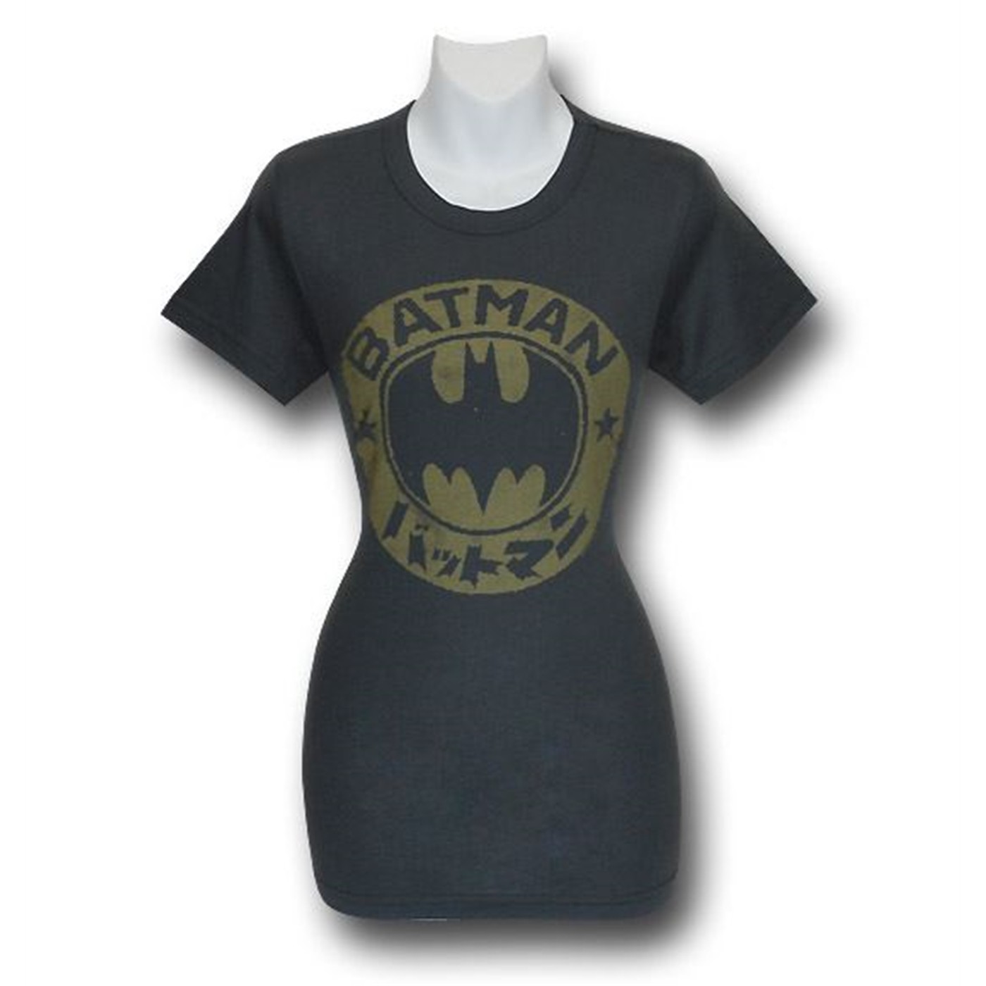 Batman Bushido Symbol Junkfood Juniors T-Shirt, Grey