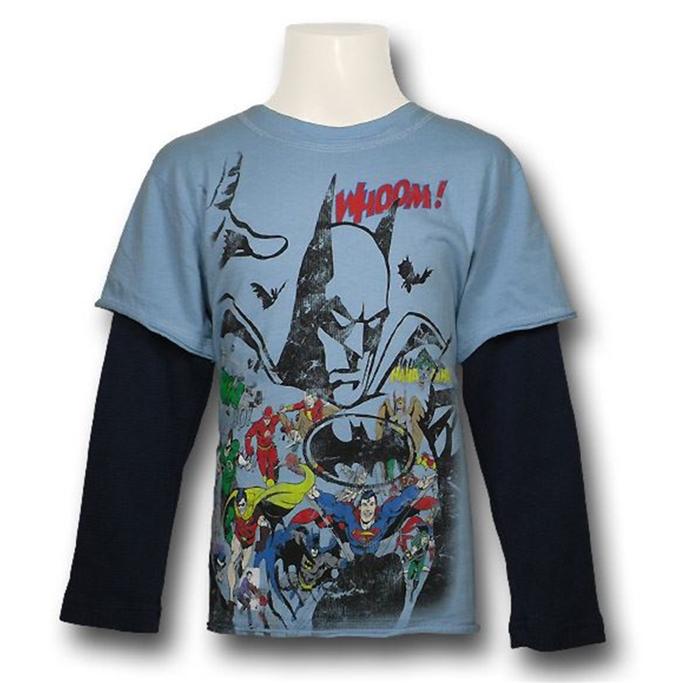 Batman JLA Oversight 30s Juvy Long Sleeve T-Shirt, Blue