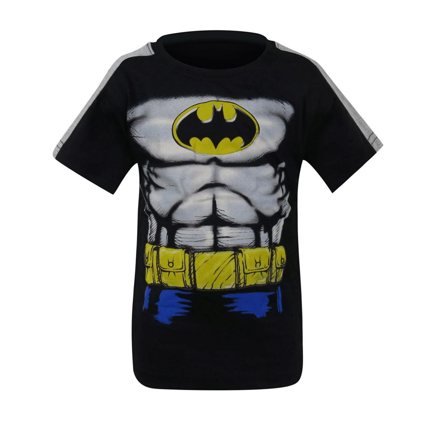 Batman Kids Grey & Blue Costume T-Shirt, Black