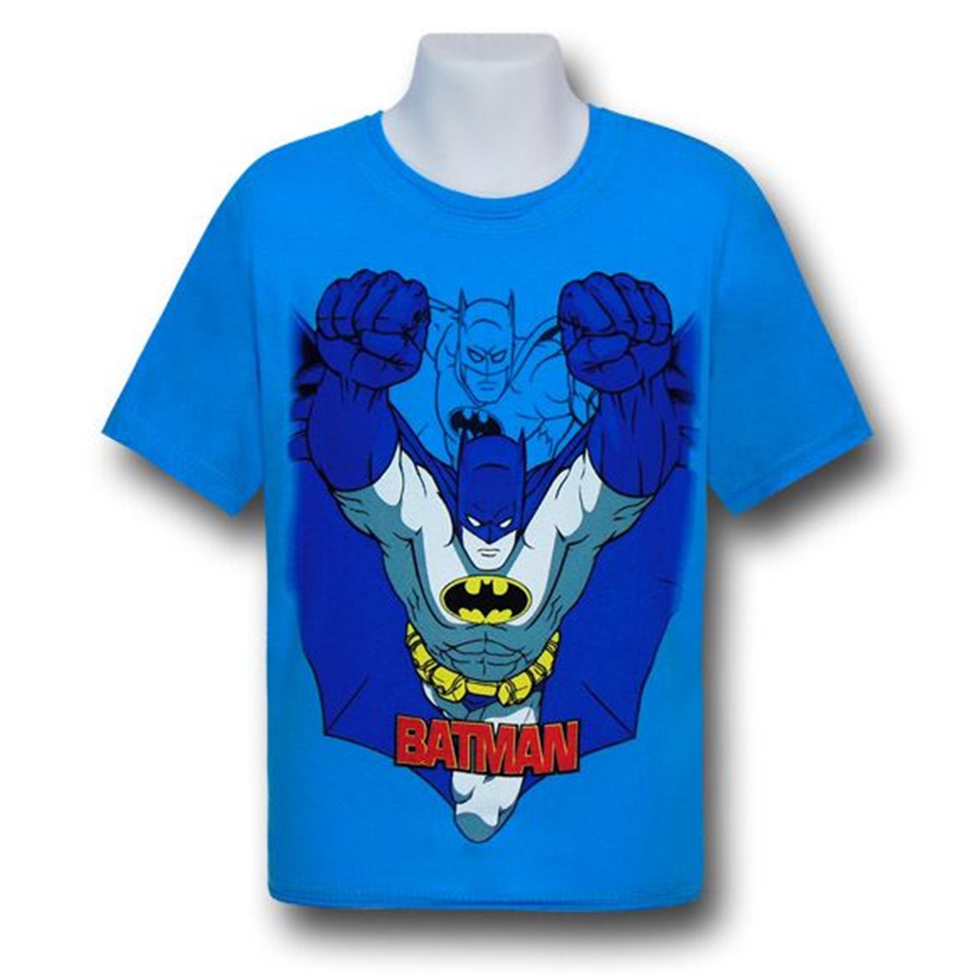Batman Arms Raised Kids Blue T-Shirt, Blue