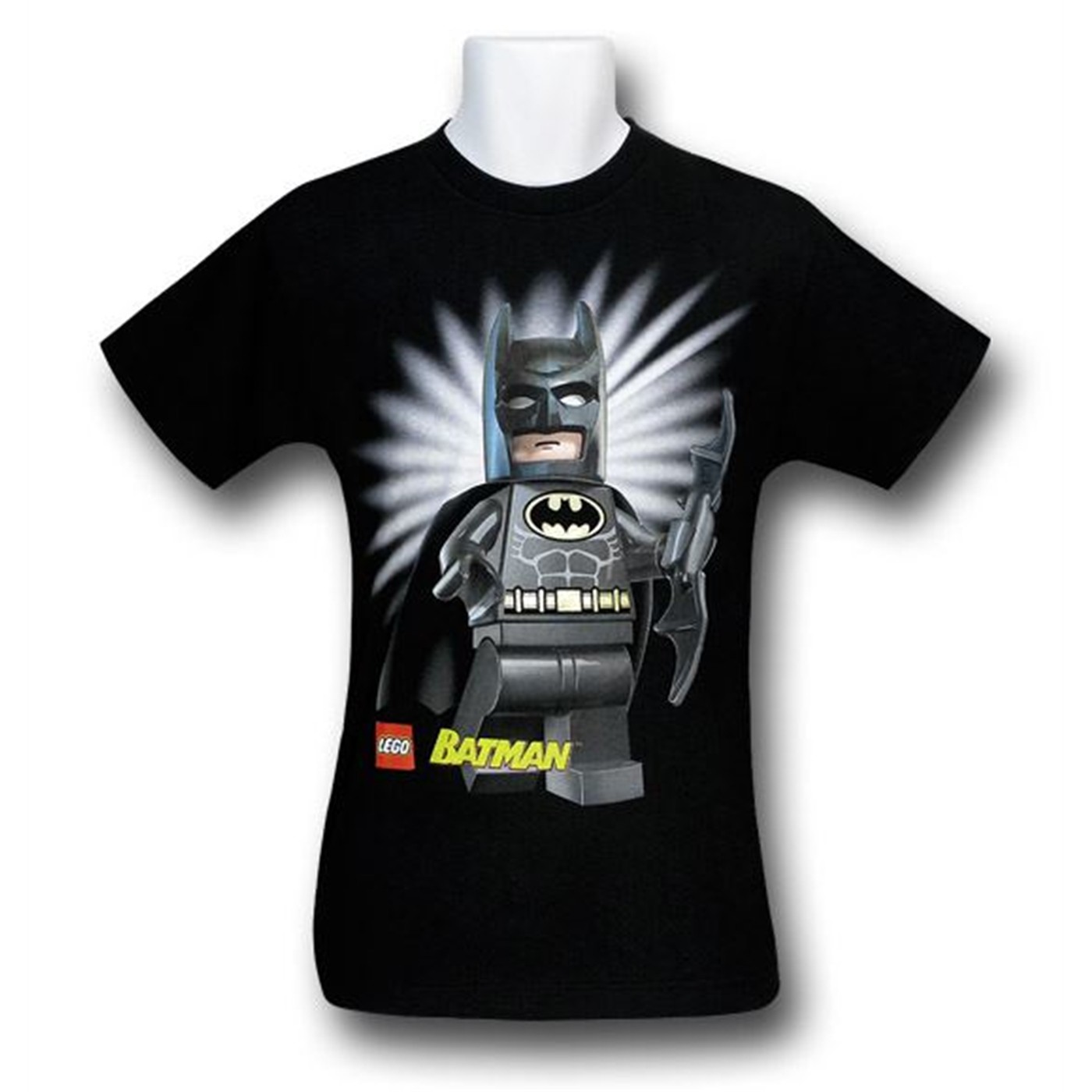 Batman Lego Solitary Sentry Kids T-Shirt, Black