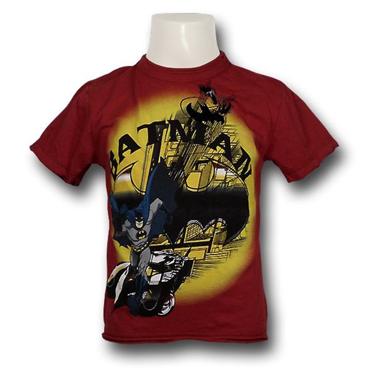Batman Kids 30 Single City T-Shirt, Red