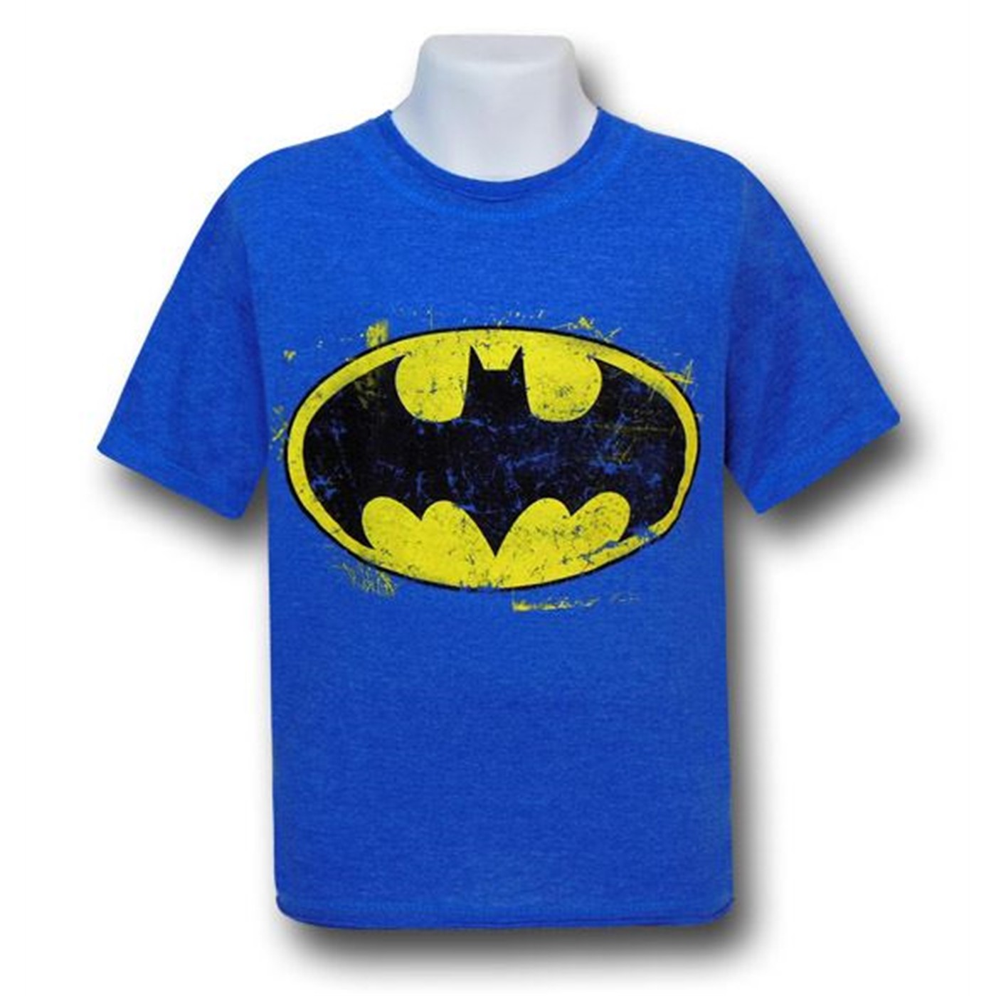 Batman Distressed Symbol Blue Kids T-Shirt, Blue