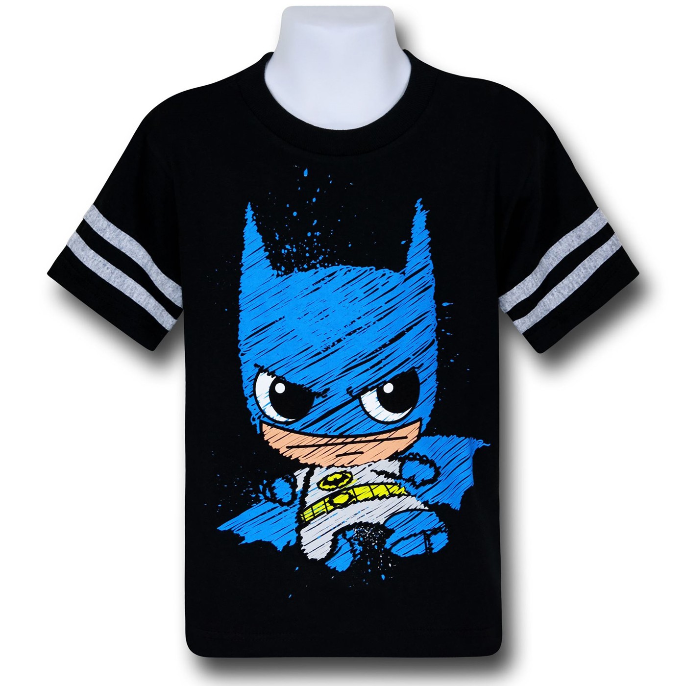 Batman Kawaii Black Athletic Kids T-Shirt, Black