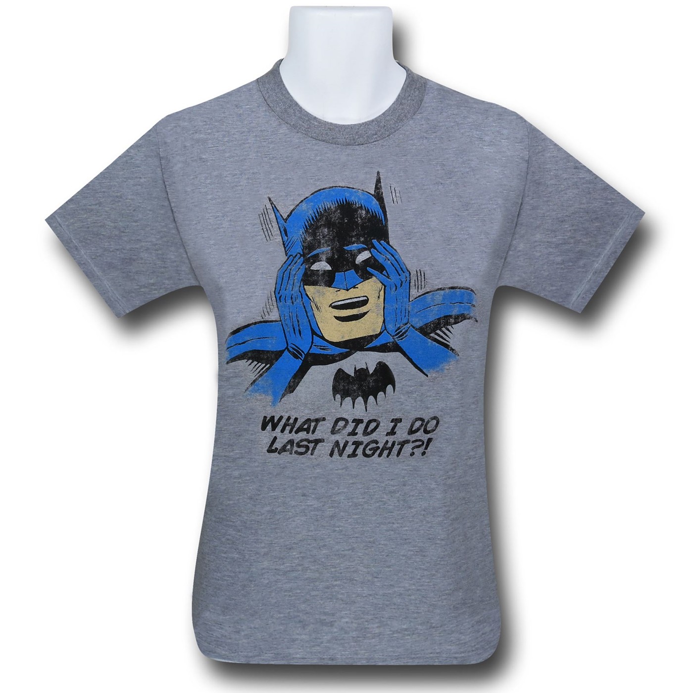Batman 'What Did I Do Last Night' T-Shirt, Grey