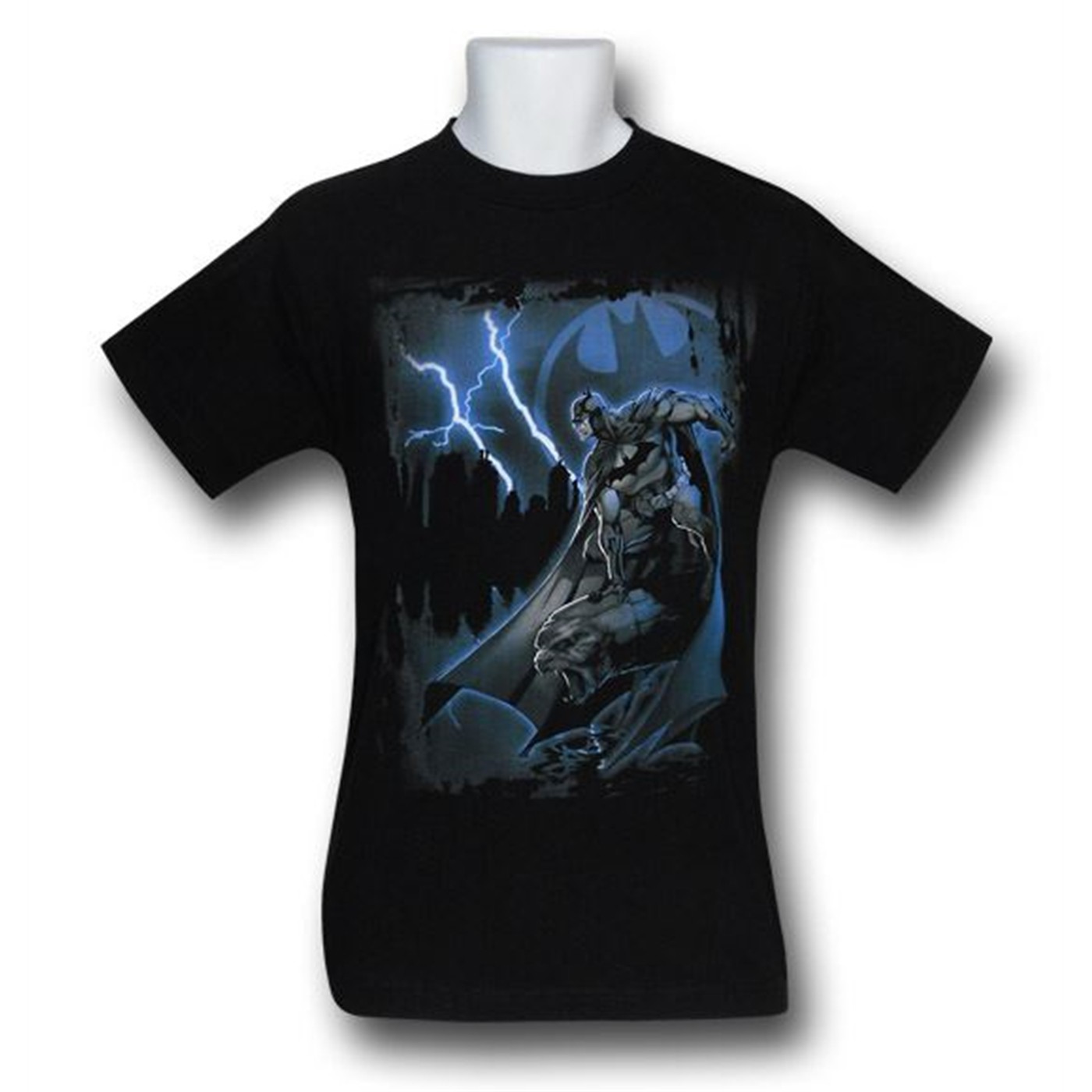 Batman Lightning Strikes T-Shirt, Black