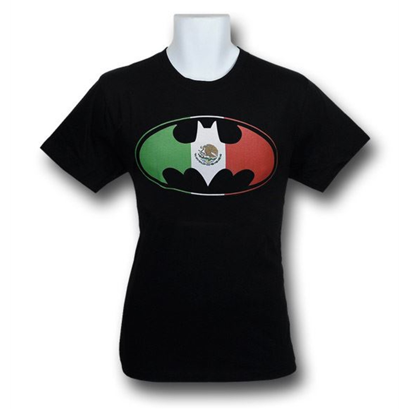Batman Mexican Flag Symbol T-Shirt, Black