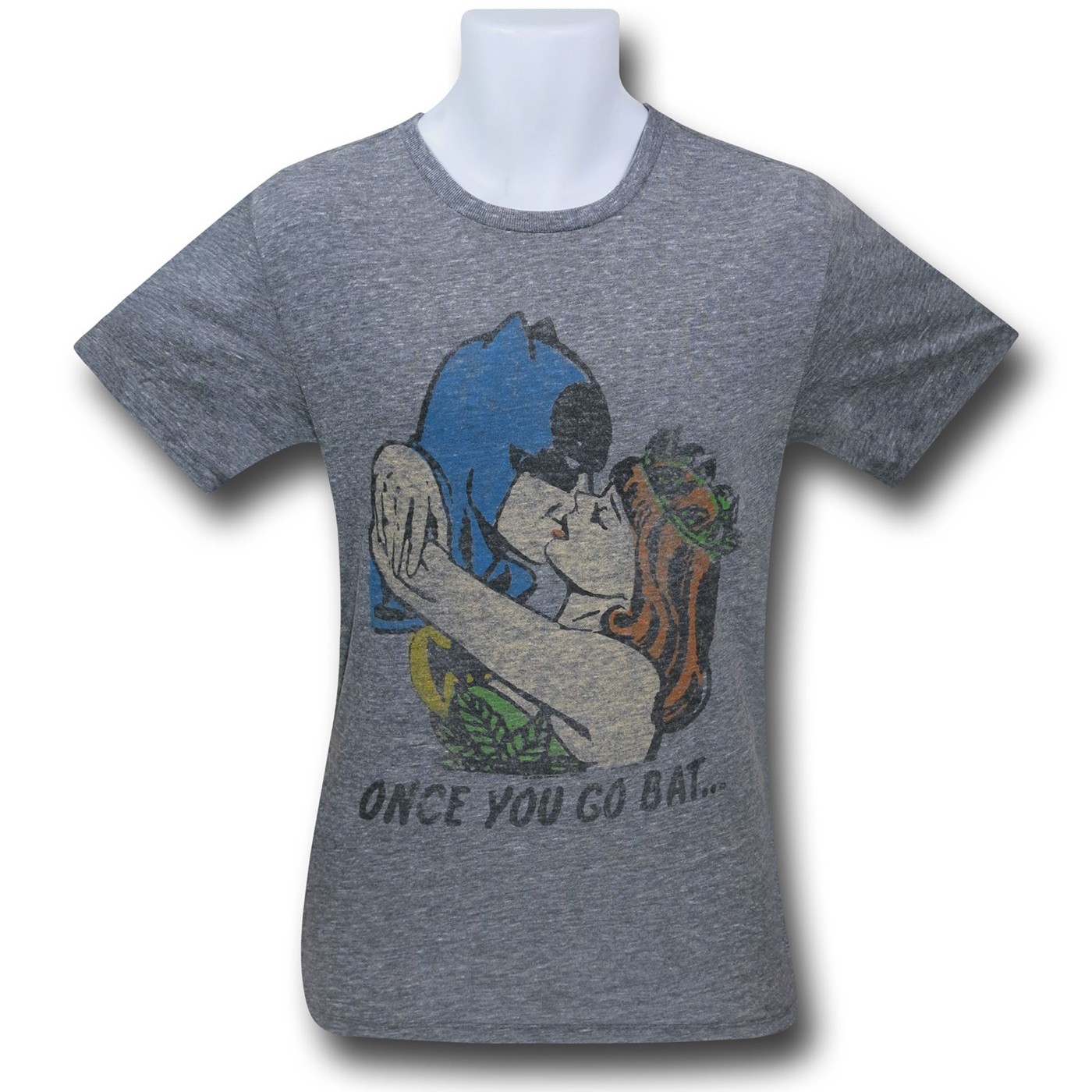 Batman Once You Go Triblend Junk Food T-Shirt, Grey