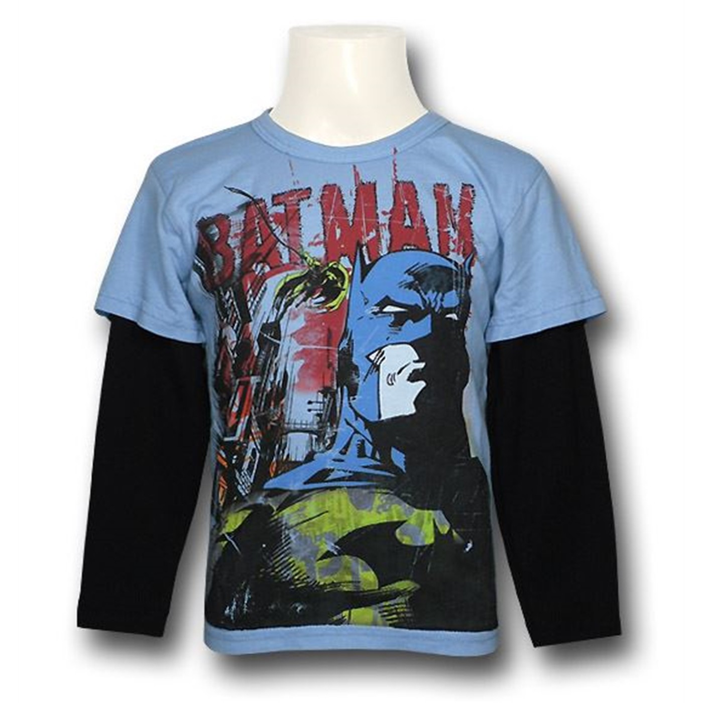 Batman On Time 30s Toddler Long Sleeve T-Shirt, Blue