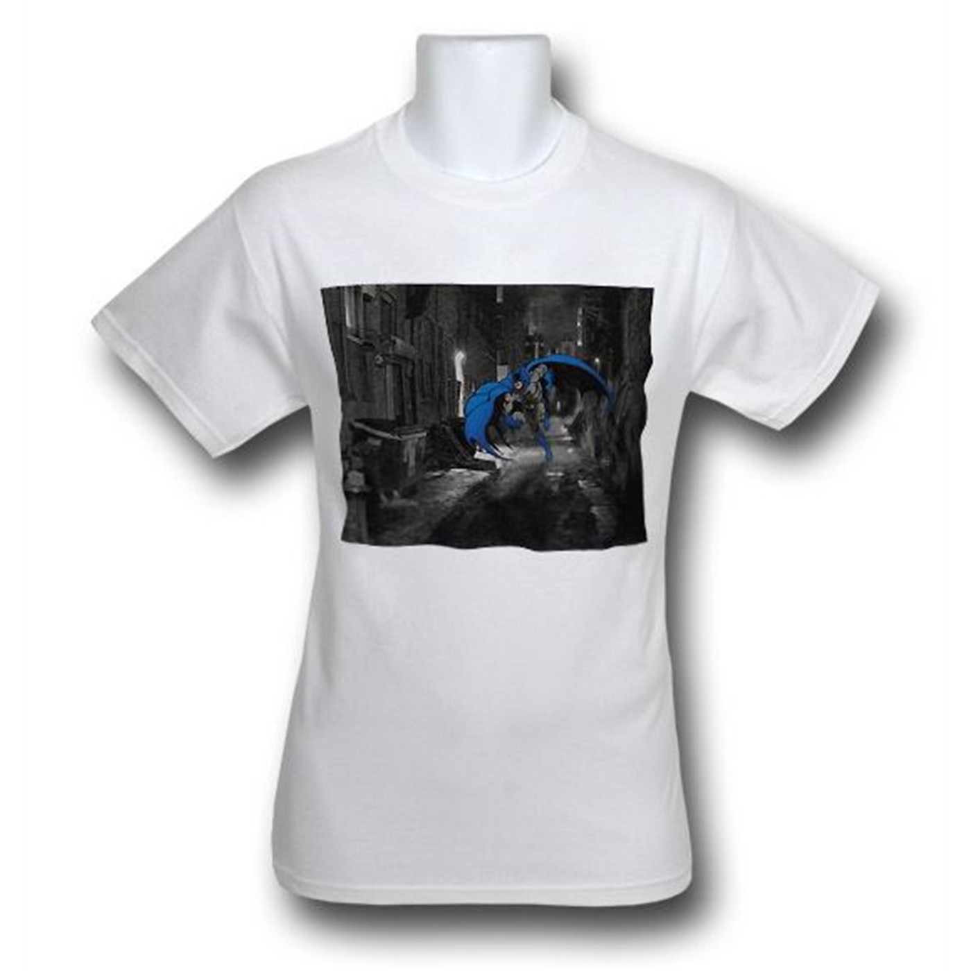 Batman Photoreal Alley Chase T-Shirt, White