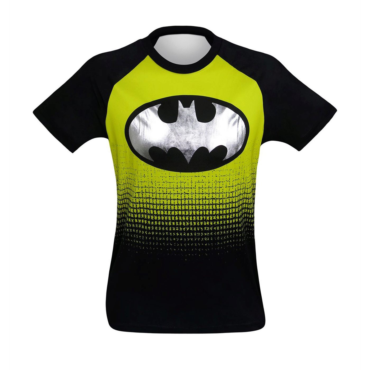 Batman Poly Mesh Foil Symbol Kids T-Shirt, Black